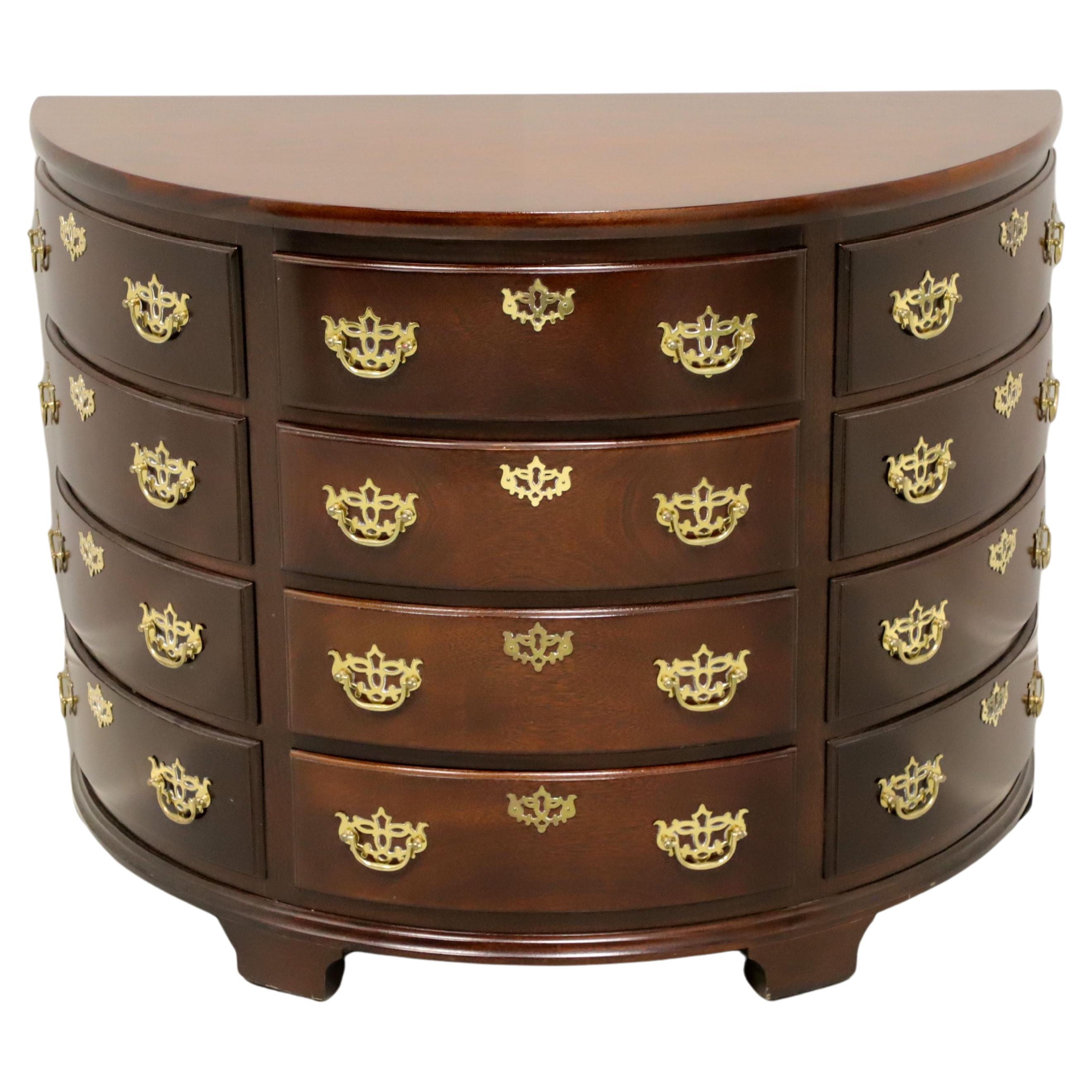 MADISON SQUARE Mahogany Chippendale Style Demilune Commode Chest - B For Sale