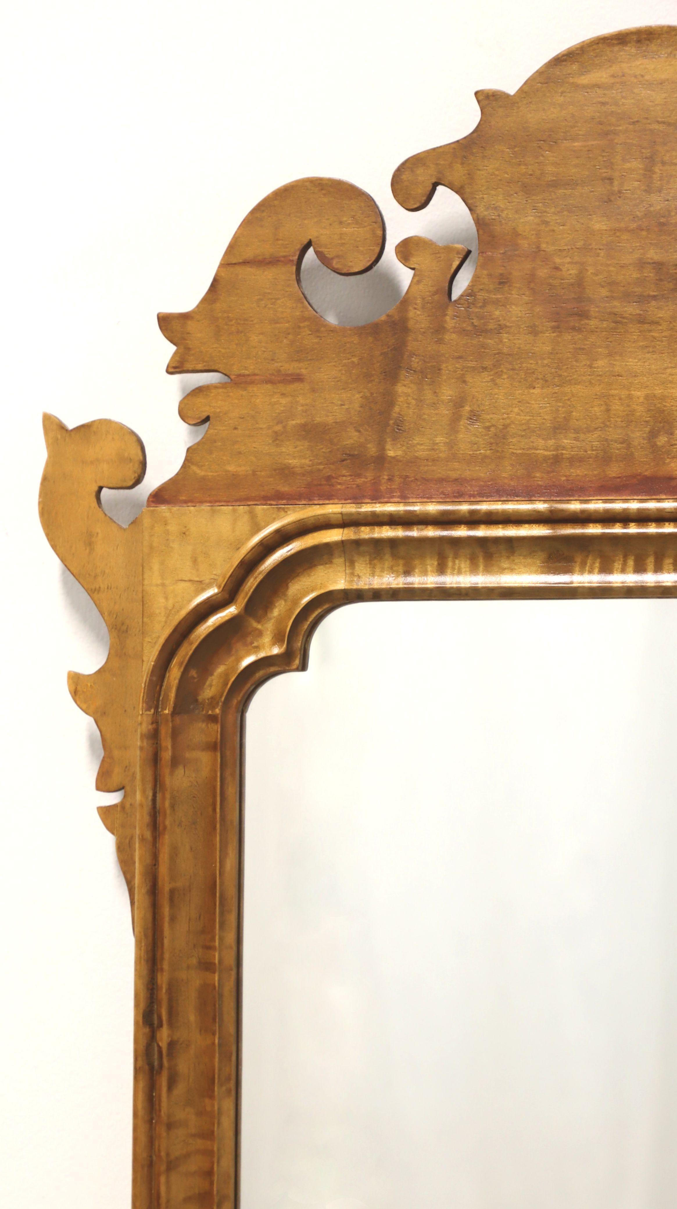 American Mid 20th Century Tiger Maple Chippendale Wall Mirror