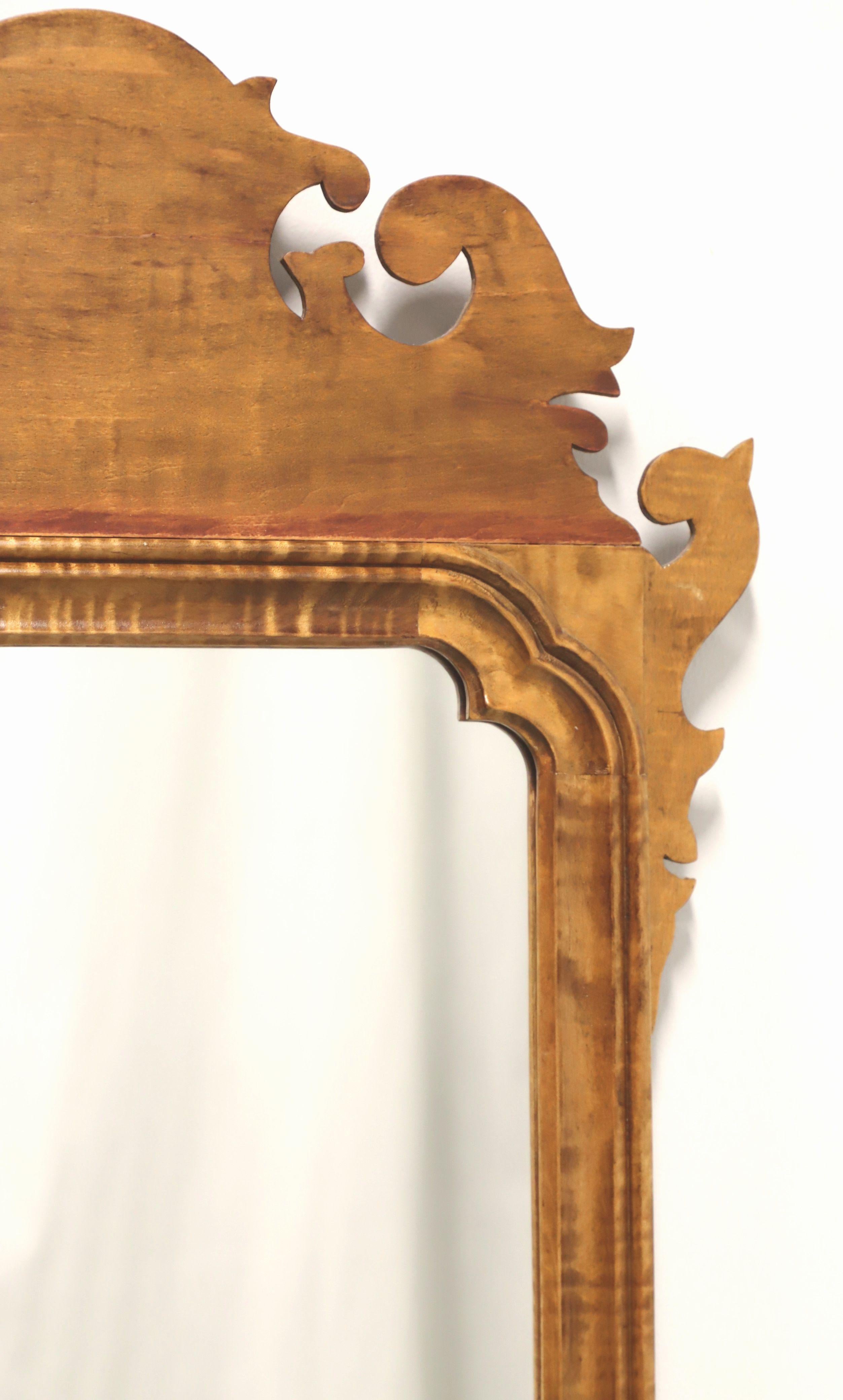 Mid 20th Century Tiger Maple Chippendale Wall Mirror In Good Condition In Charlotte, NC