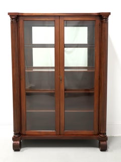 Late 20th Century Mahogany Empire Style Curio Display Cabinet