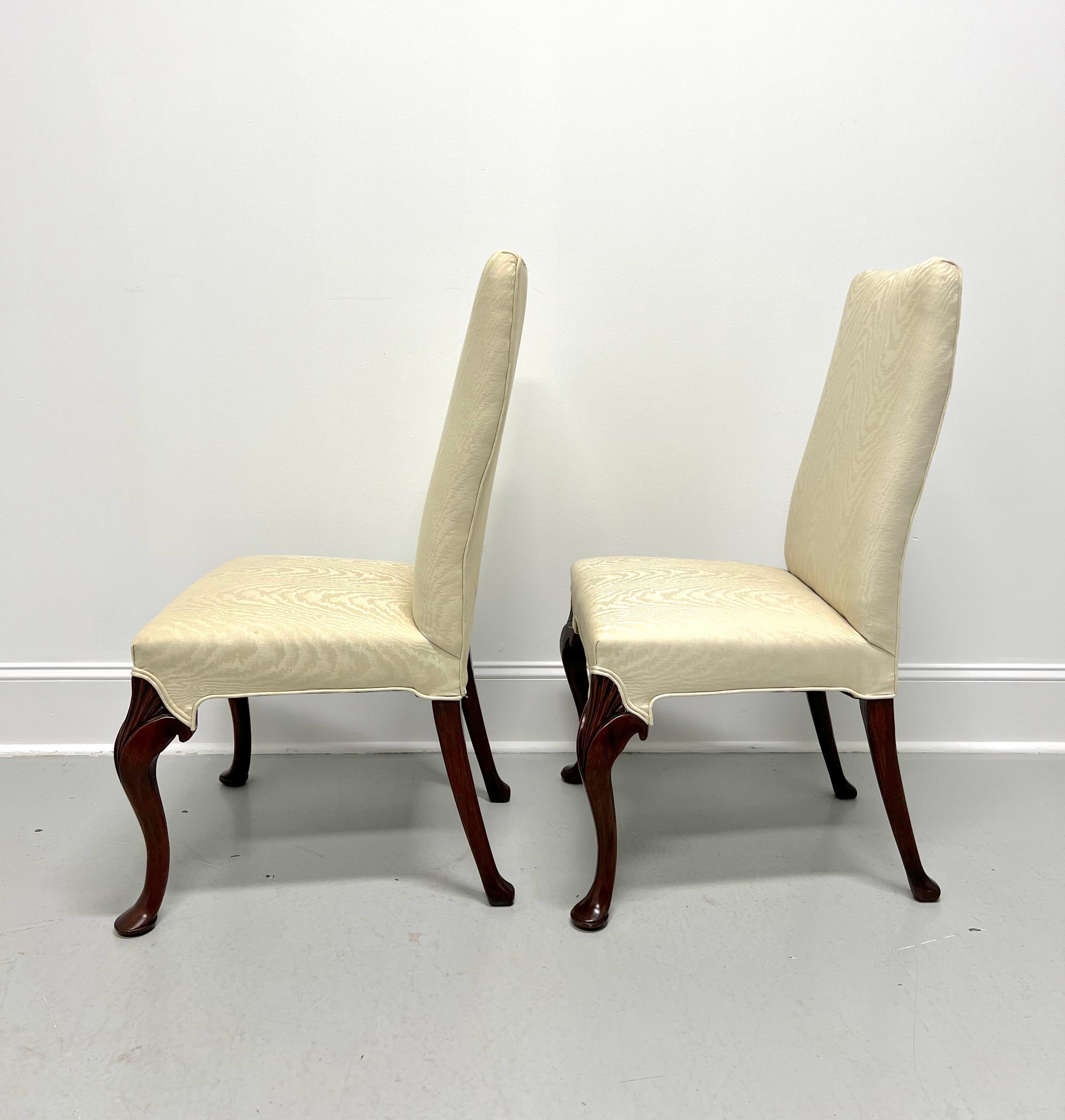 Fabric Late 20th Century Mahogany Frame French Provincial Parsons Chairs - Pair For Sale
