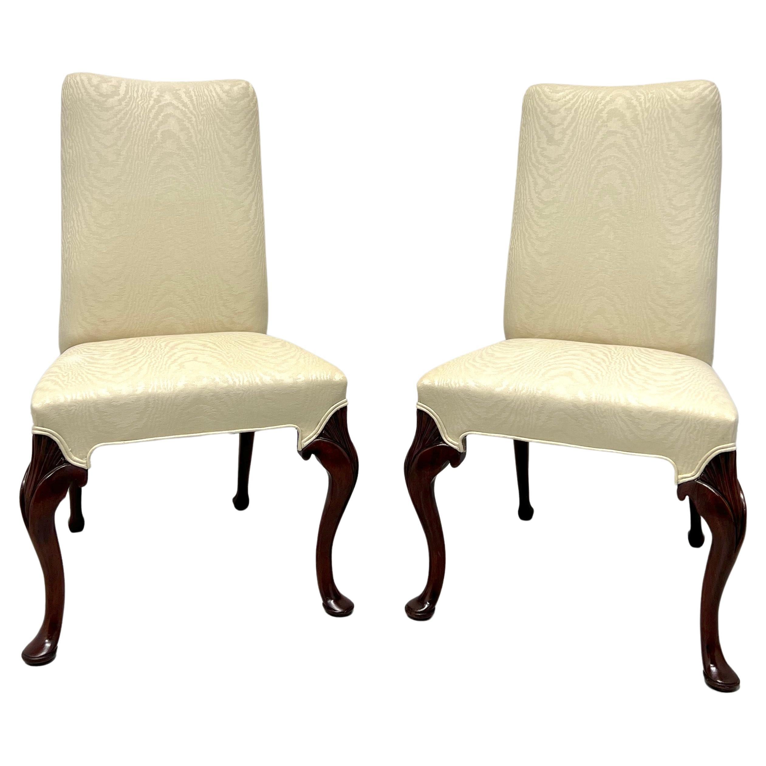 Late 20th Century Mahogany Frame French Provincial Parsons Chairs - Pair