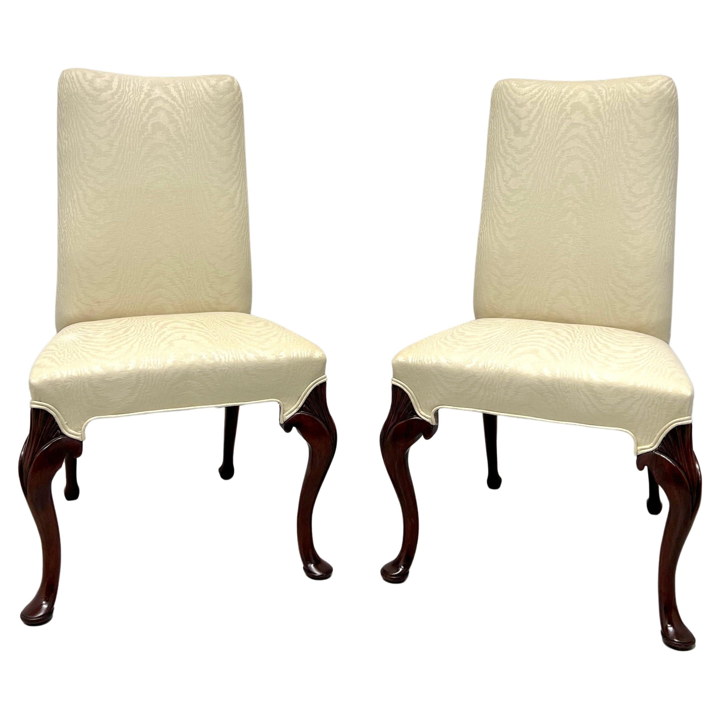 Late 20th Century Mahogany Frame French Provincial Parsons Chairs - Pair For Sale