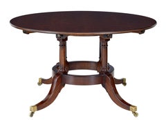 Late 20th Century Mahogany Jupe Dining Table with Leaf Cabinet