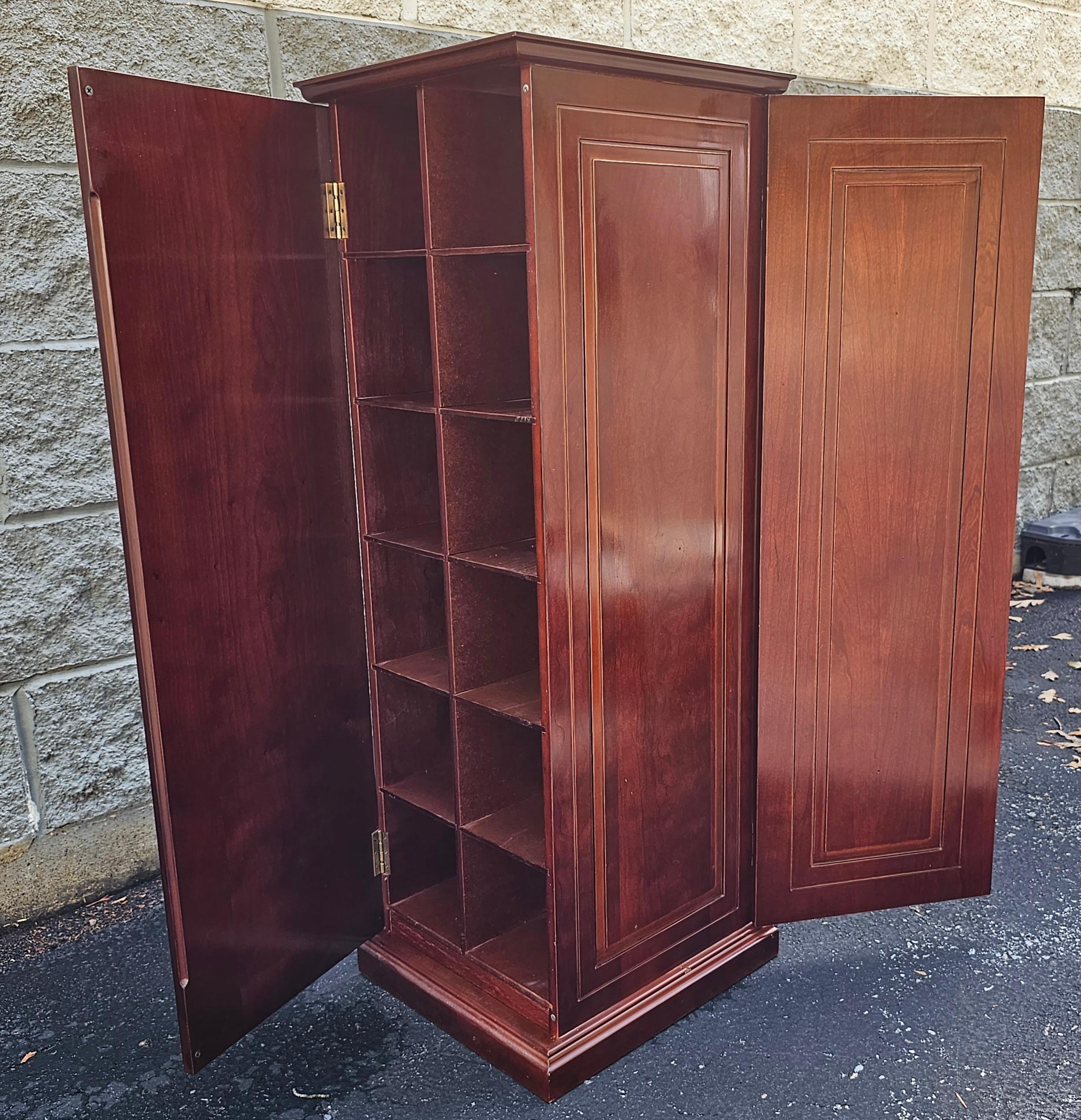 Other Late 20th Century Mahogany Pedestal Column Cabinets, A pair For Sale