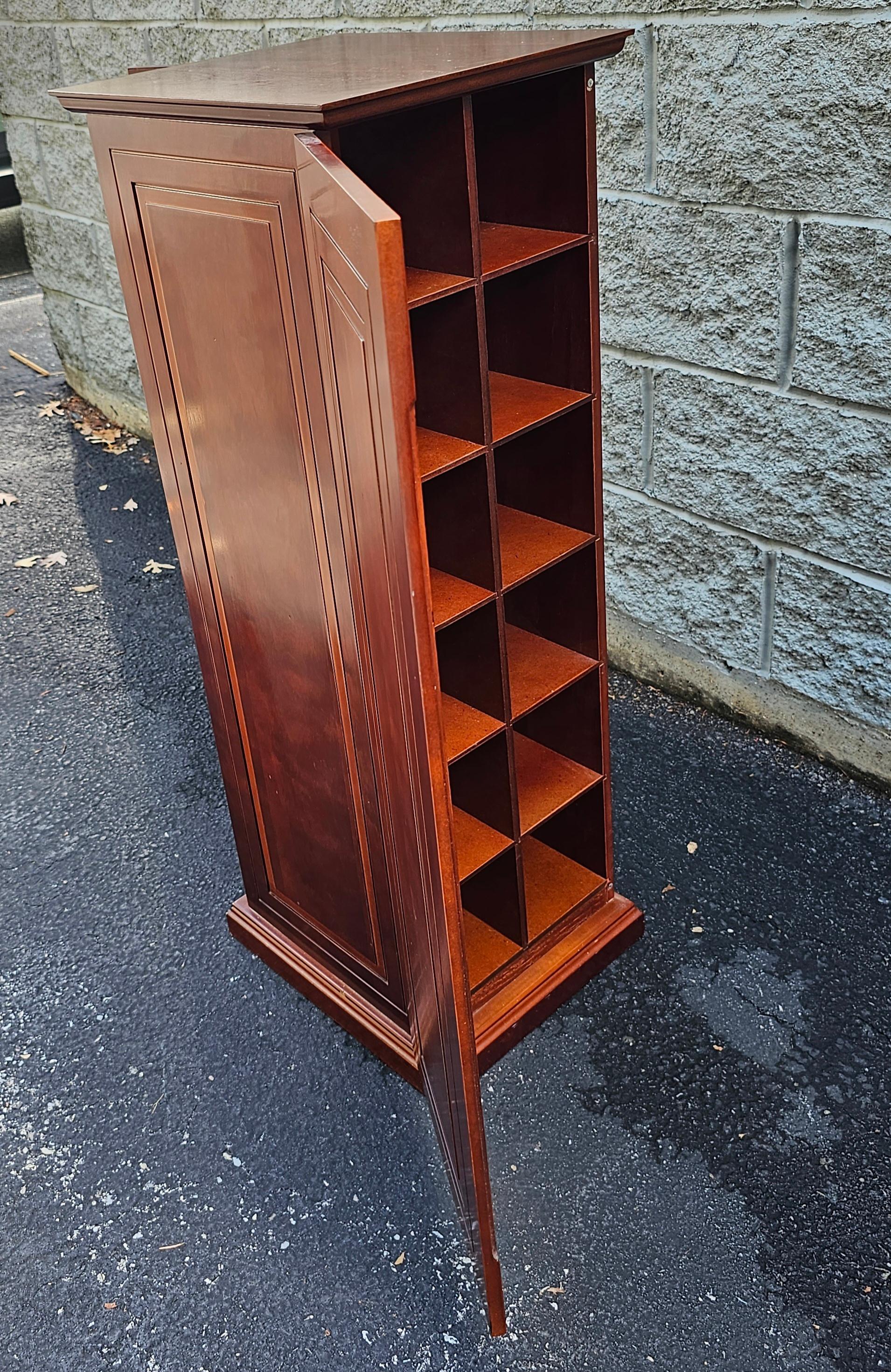 Wood Late 20th Century Mahogany Pedestal Column Cabinets, A pair For Sale