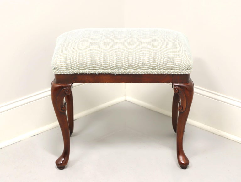 Late 20th Century Mahogany Queen Anne Upholstered Footstool - B at 1stDibs