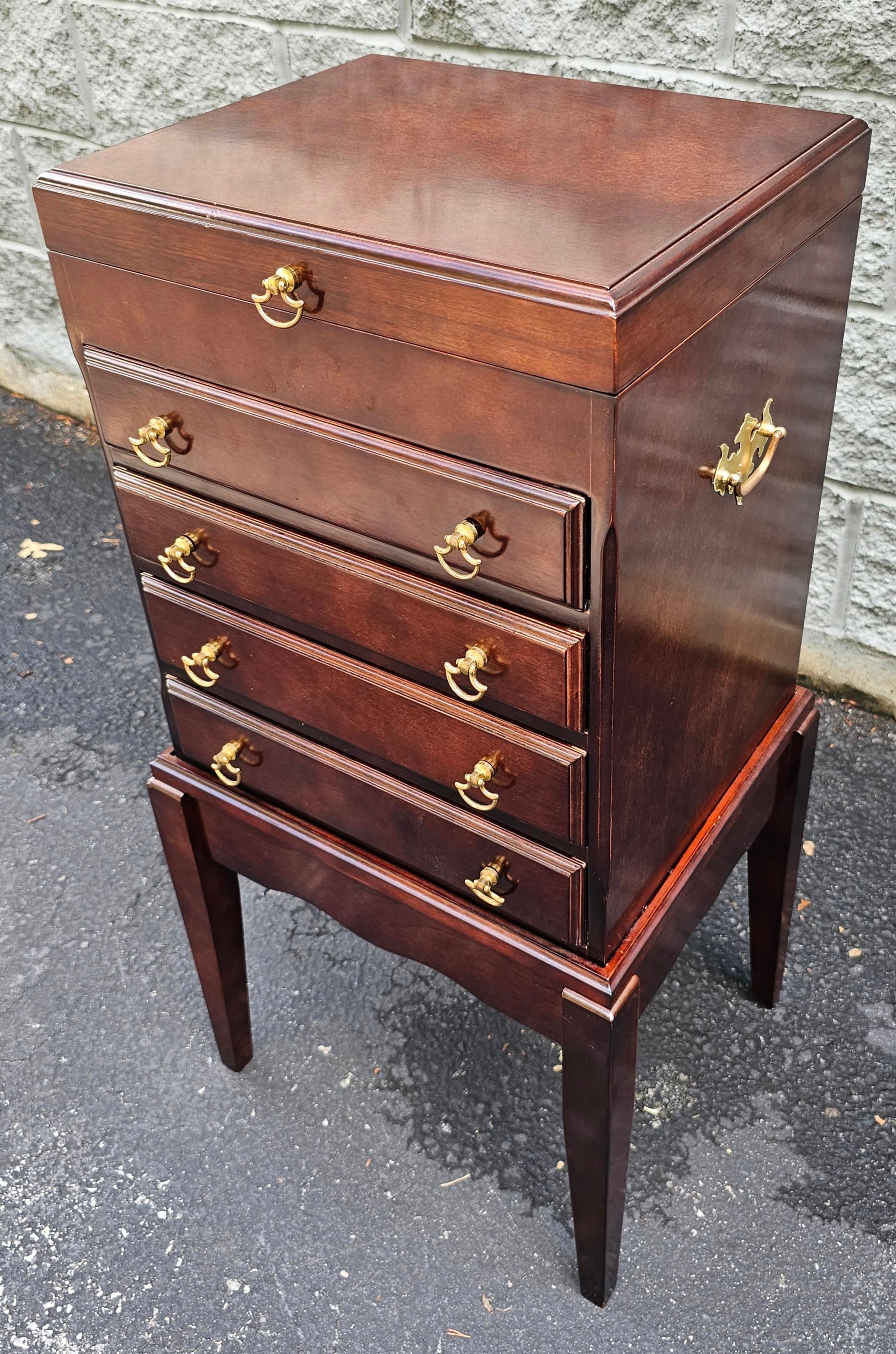 Unknown Late 20th Century Mahogany Silver Chest on Stand