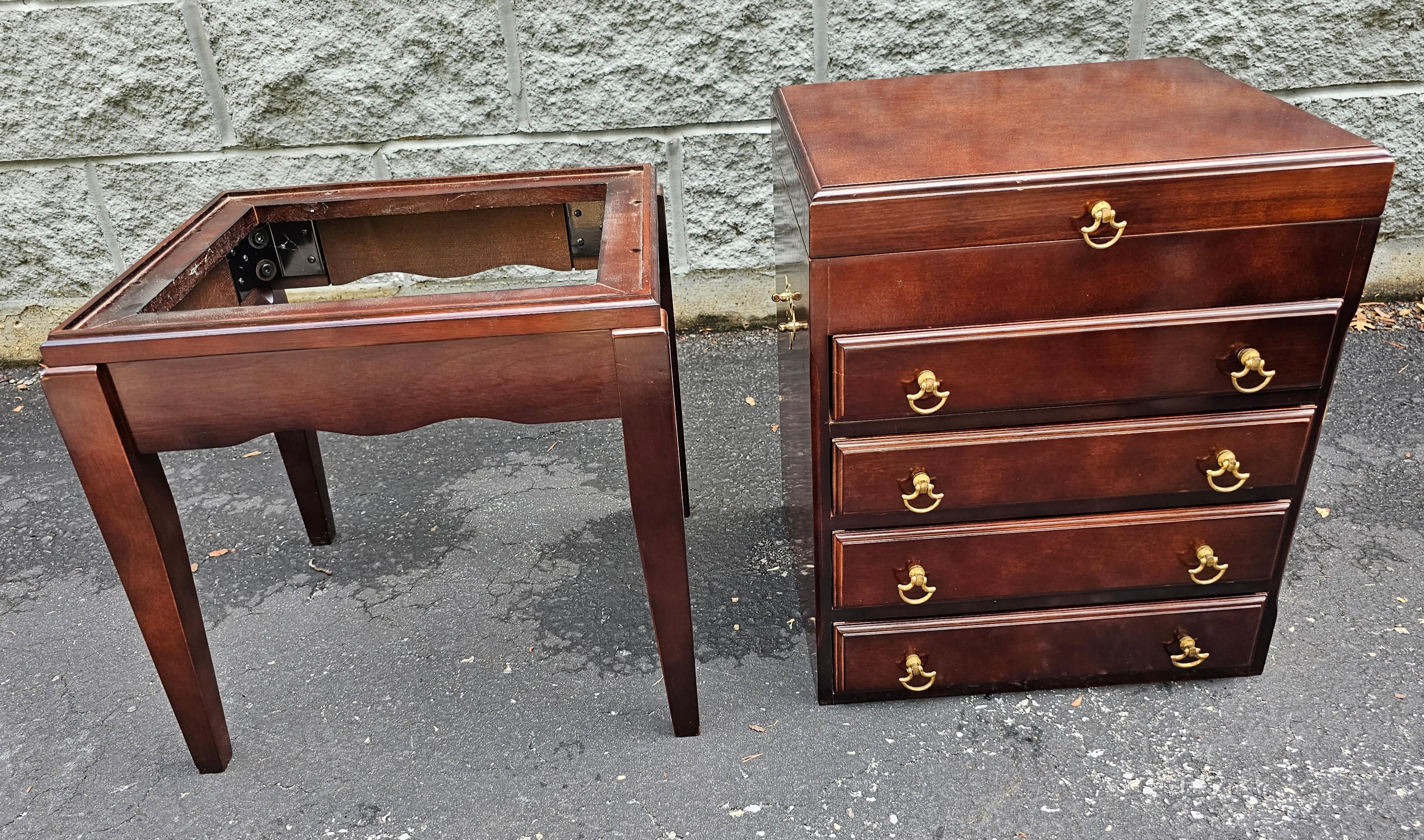 Late 20th Century Mahogany Silver Chest on Stand In Good Condition In Germantown, MD