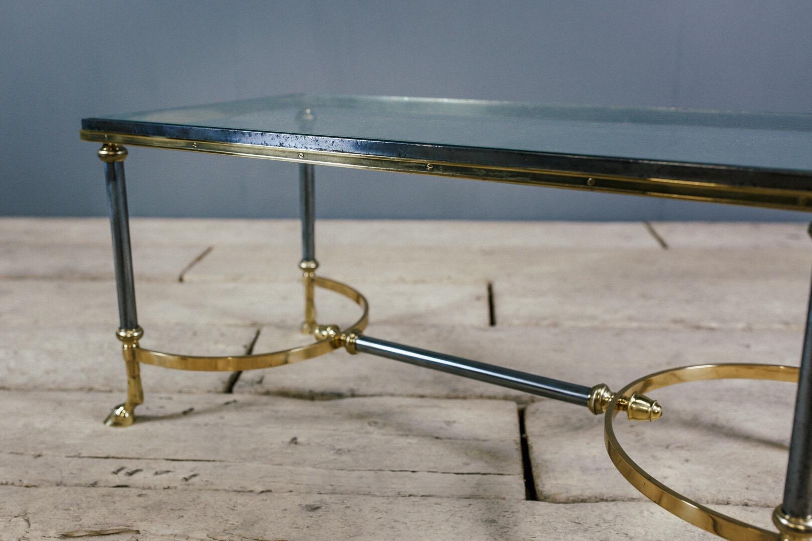 Brass 20th Century Maison Charles Hoof Foot Coffee Table For Sale