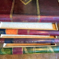 Late 20th Century Maitland-Smith Trompe L'oeil Stacked Leather Book Table