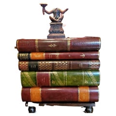 Late 20th Century Maitland-Smith Trompe L'oeil Stacked Leather Book Table