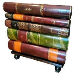 Late 20th Century Maitland-Smith Trompe L'oeil Stacked Leather Book Table