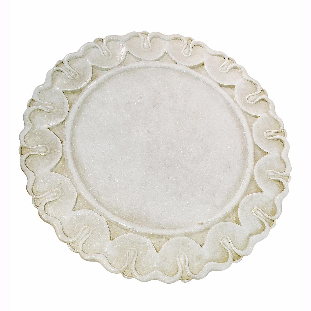 A hand-carved marble platter, server or charger from India. 24 inches diameter.