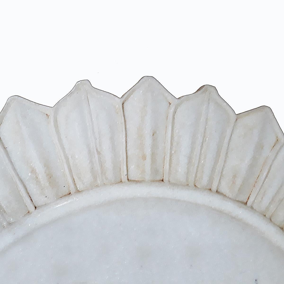 Hand-Carved Late 20th Century Marble Charger / Server from India For Sale