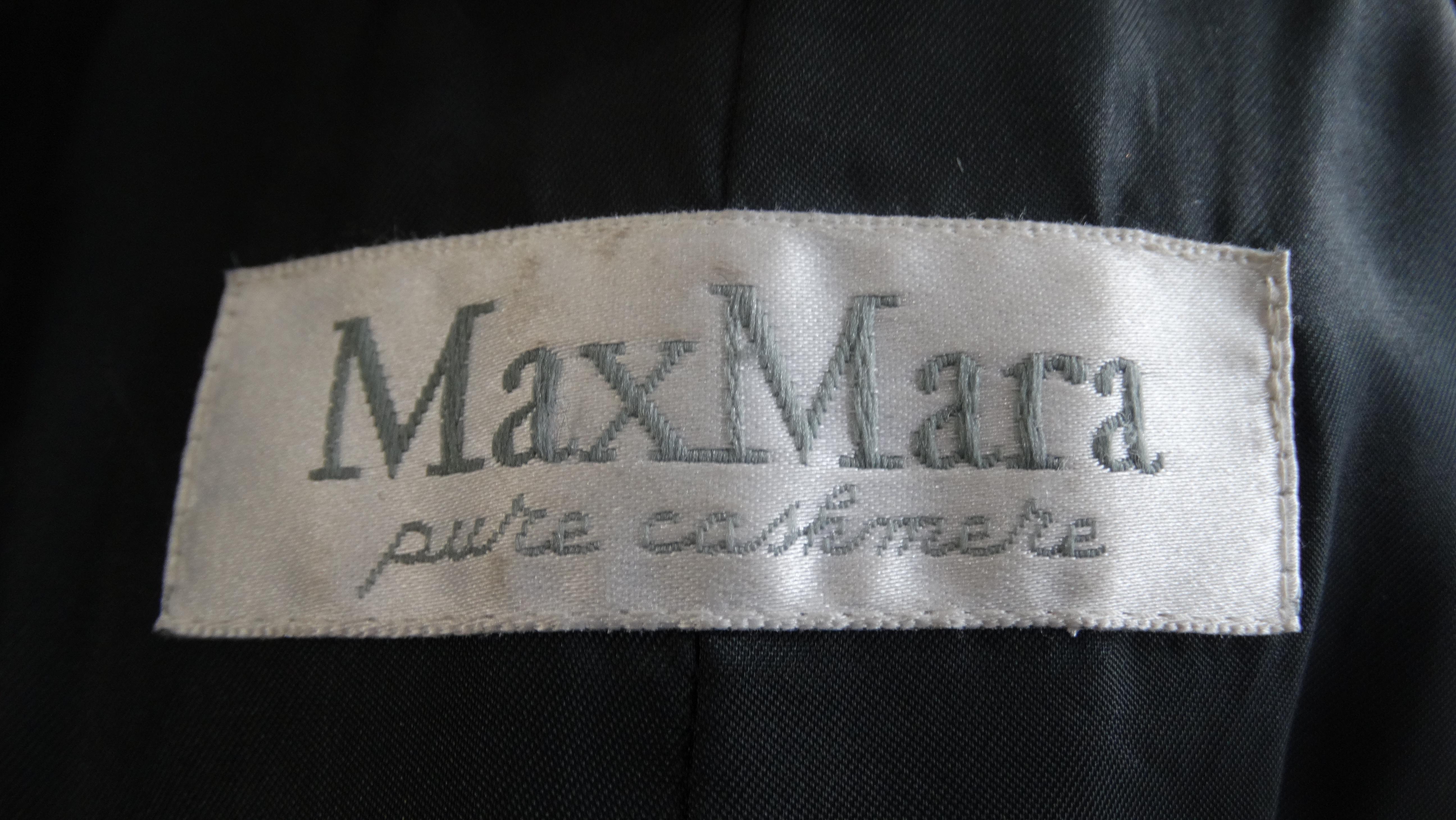  MaxMara Late 20th Century Black Cashmere & Mink Fur Coat  4
