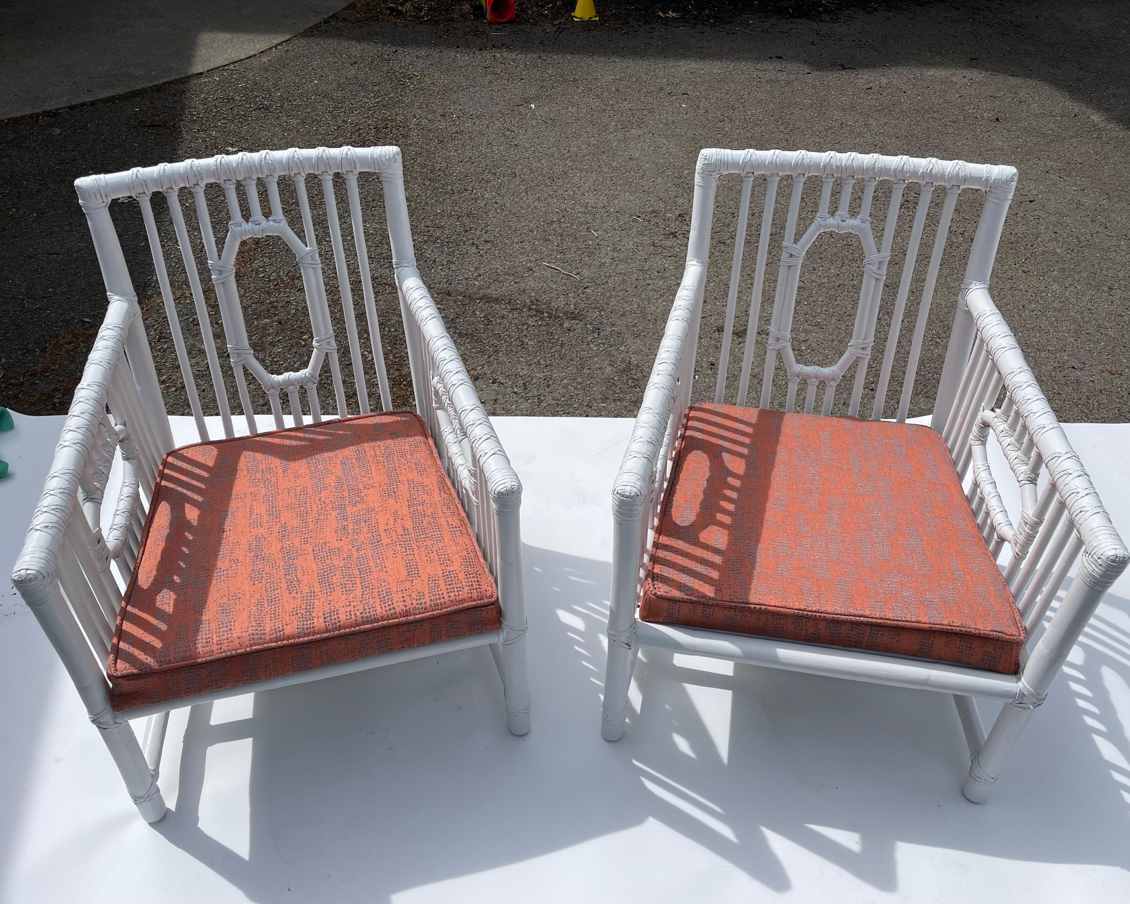 Late 20th Century McGuire Organic Rattan Lounge Chairs, a Pair For Sale 5