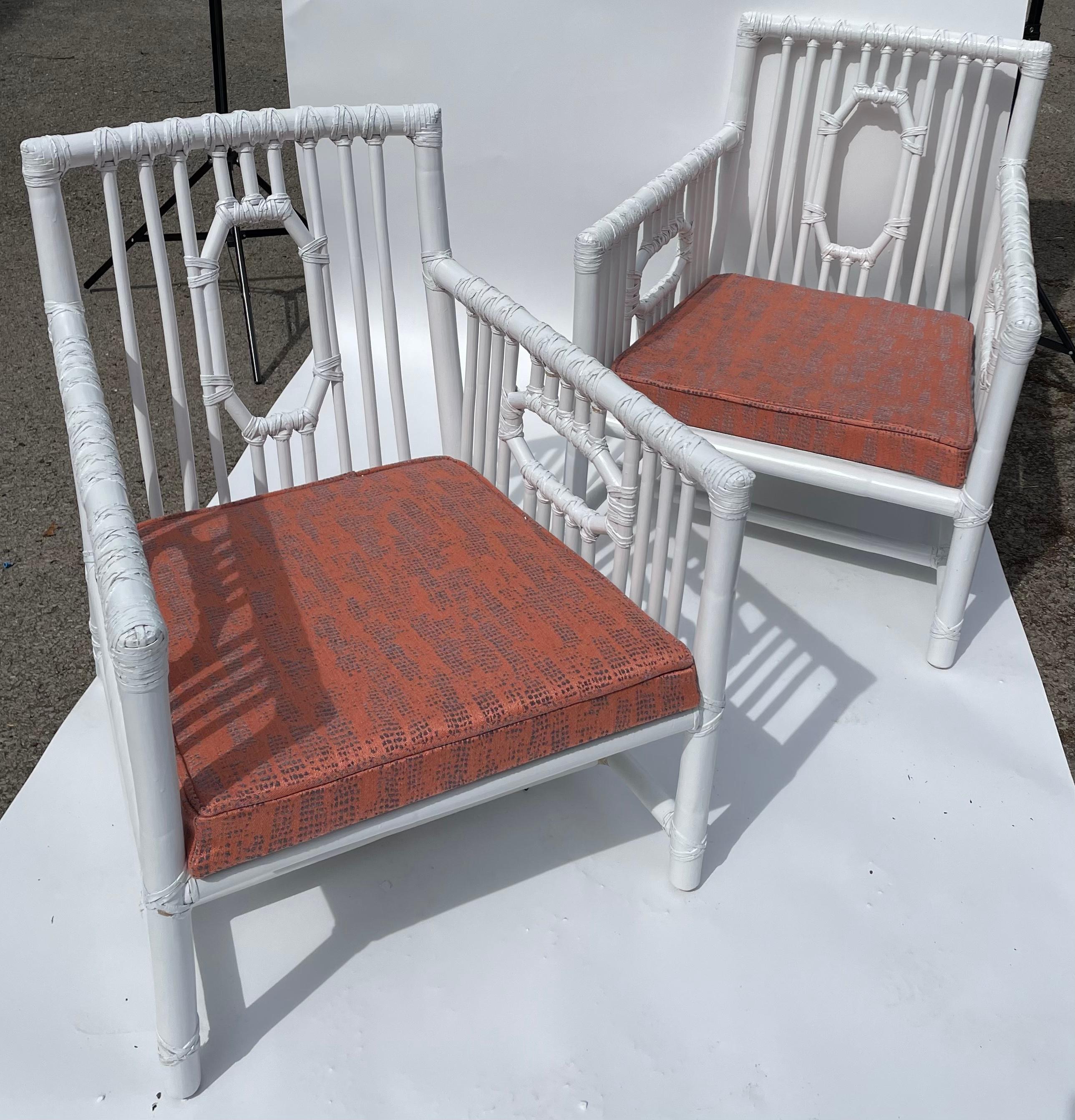 Late 20th Century McGuire Organic Rattan Lounge Chairs, a Pair For Sale 2
