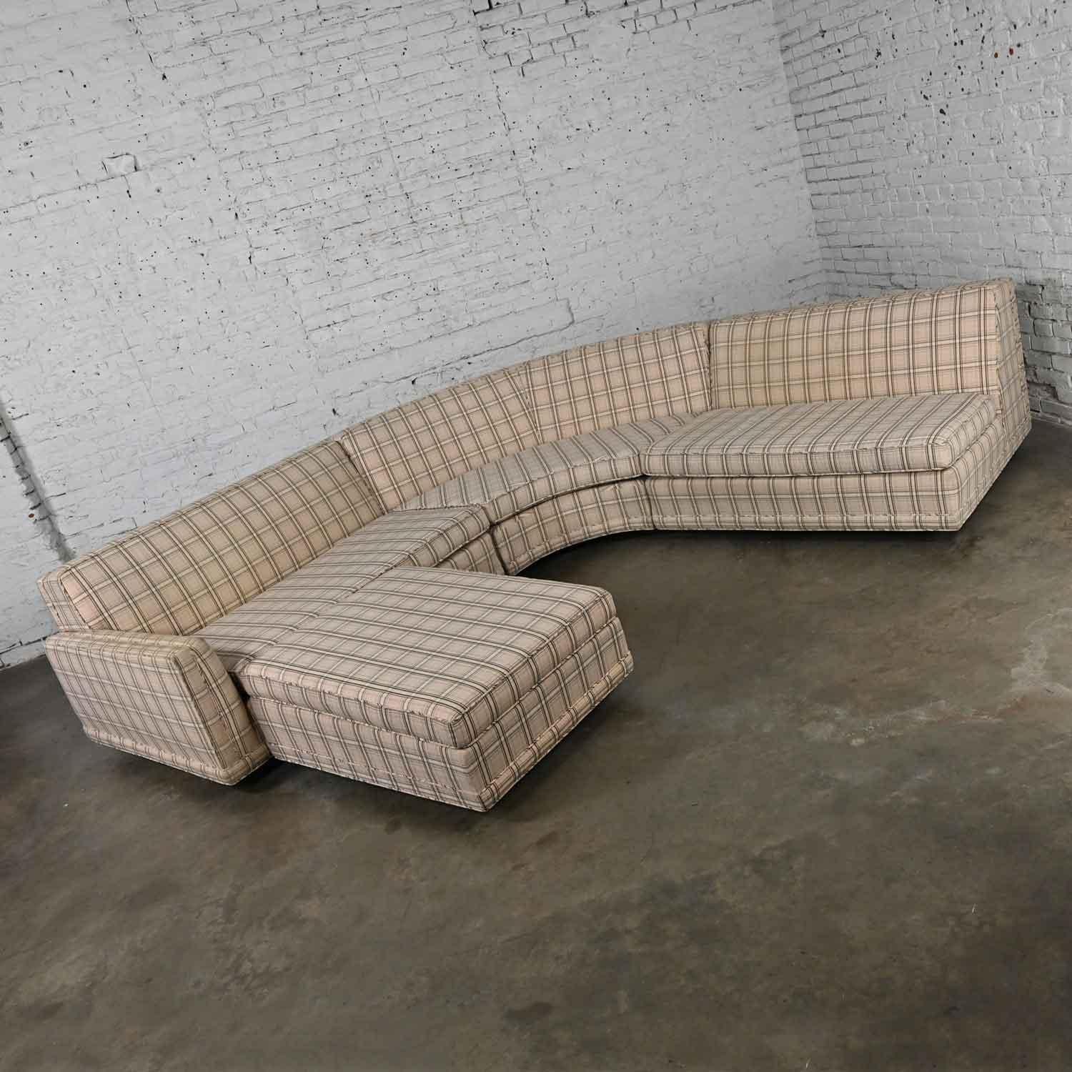 vintage curved sectional sofa