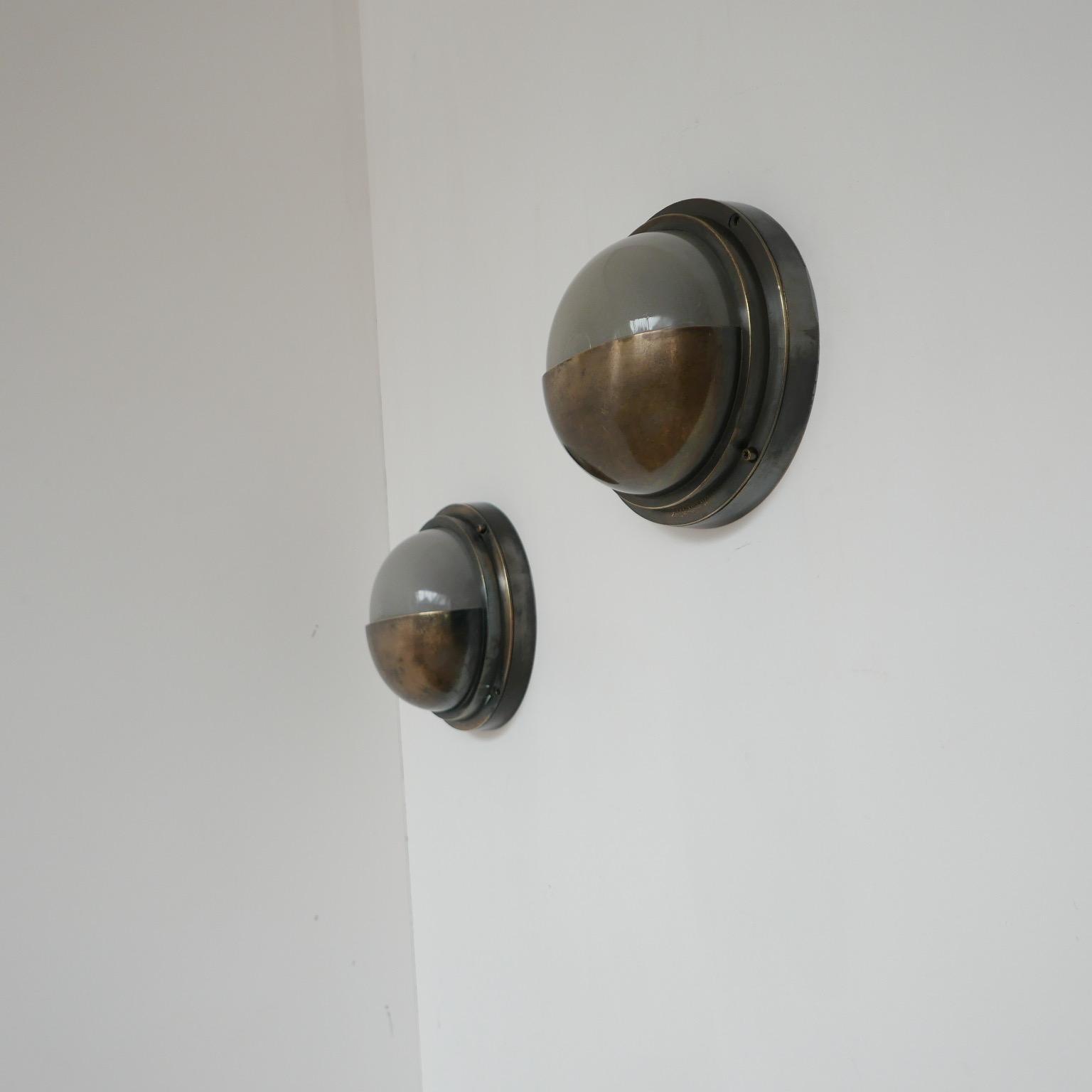 Mid-Century Modern Late 20th Century Metal and Glass English Wall Lights '1 AVAILABLE'