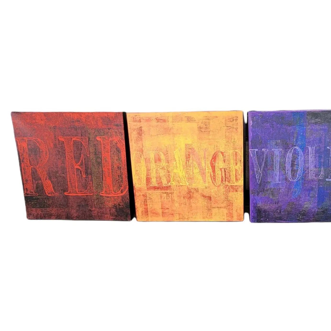 Minimalistische Wortkunst-Ölgemälde des späten 20. Jahrhunderts – 6er-Set (amerikanisch) im Angebot