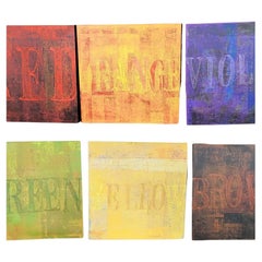 Peintures à l'huile minimaliste de la fin du 20e siècle - Lot de 6