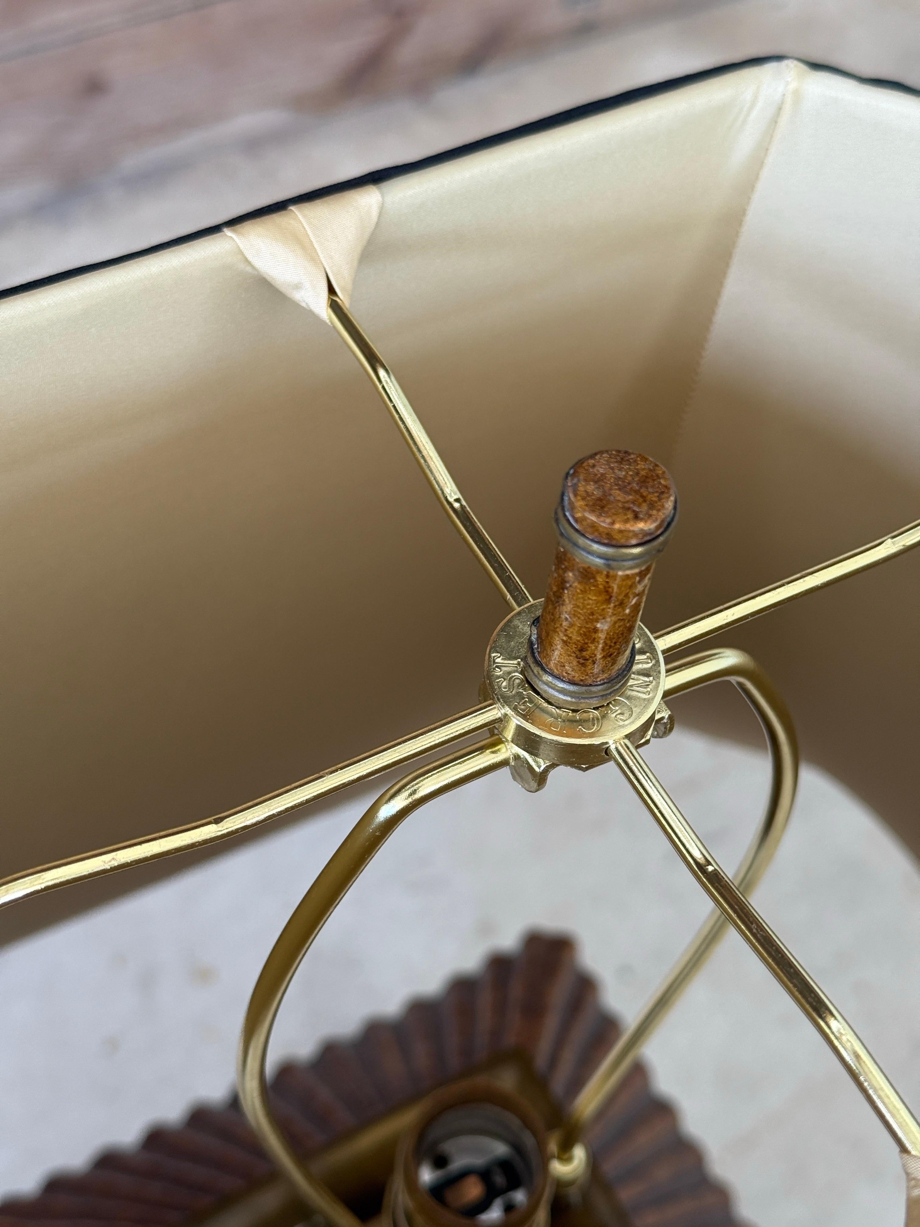 Lampes de table pagode en faux bambou avec laiton gravé, fin du 20e siècle en vente 8