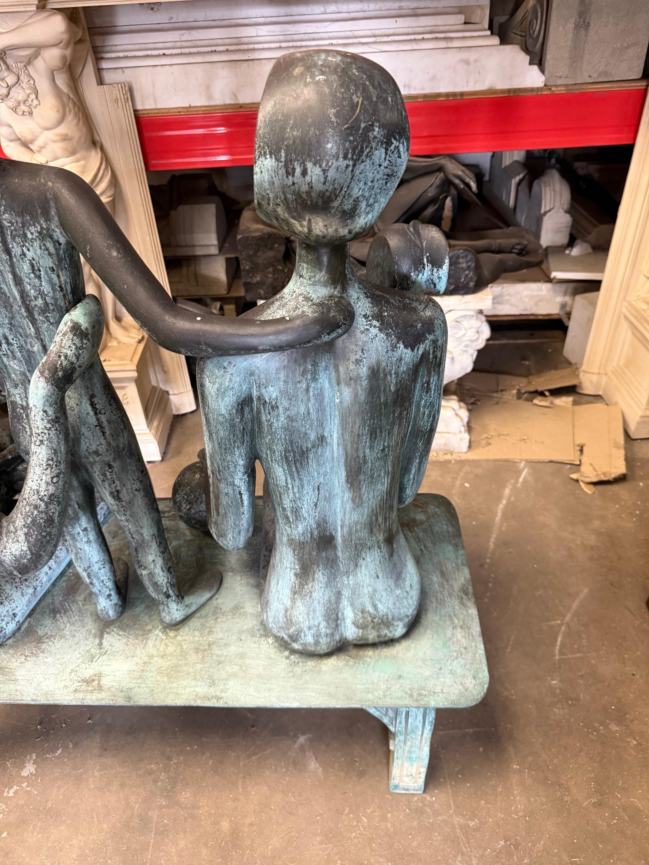 Scultura in bronzo moderna della fine del XX secolo FELICIDAD di Jose J 