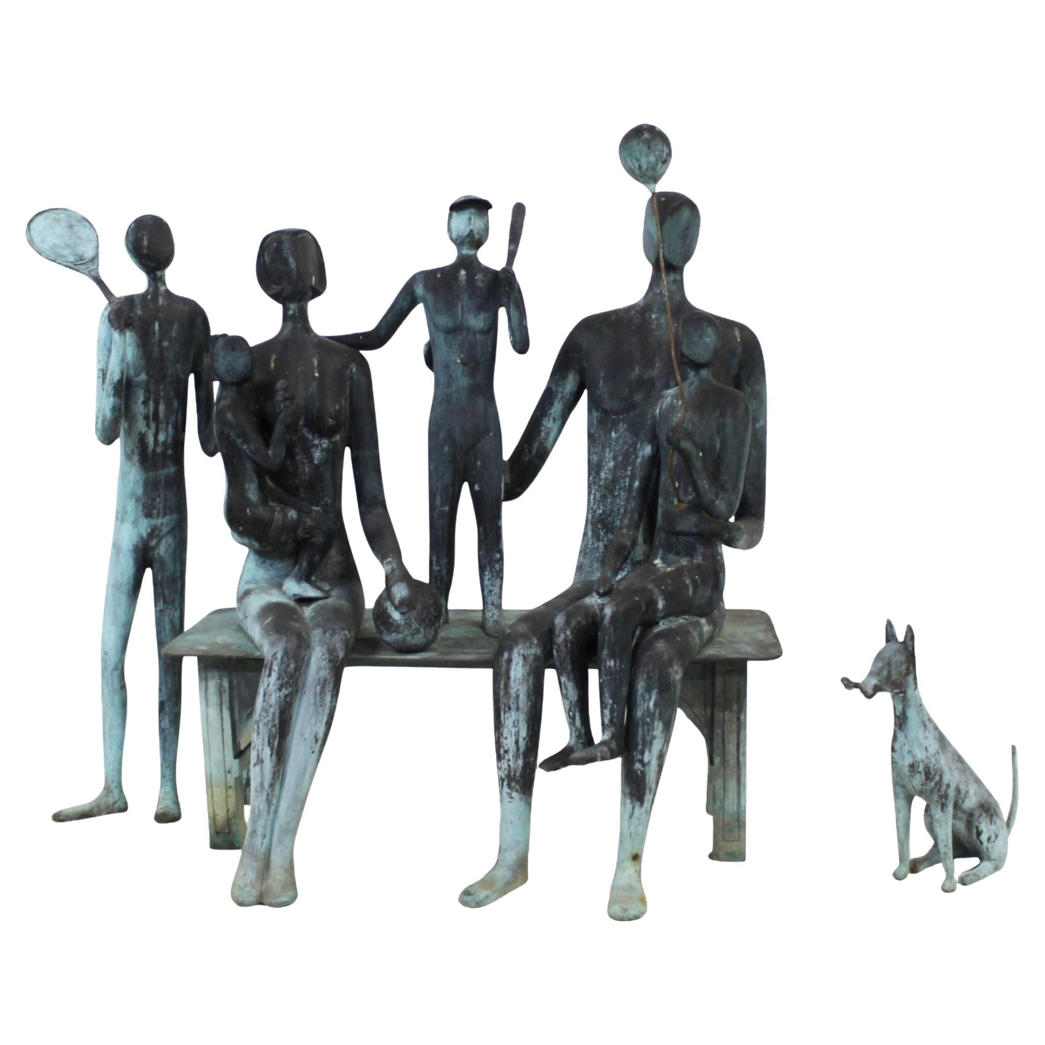 Scultura in bronzo moderna della fine del XX secolo FELICIDAD di Jose J 