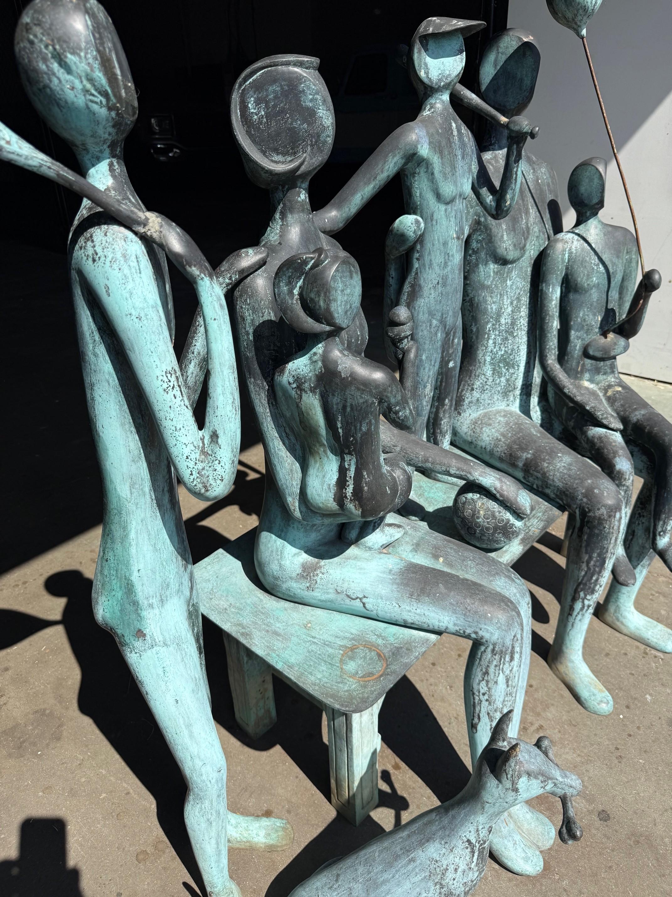 Scultura in bronzo moderna della fine del XX secolo FELICIDAD di Jose J 