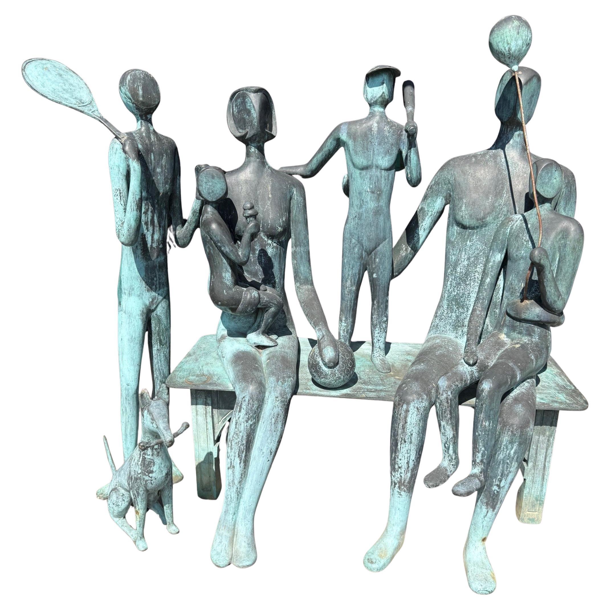Scultura in bronzo moderna della fine del XX secolo FELICIDAD di Jose J "Shalom"  Almanzor