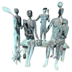 Late 20th Century Modern Bronze Sculpture FELICIDAD by Jose J "Shalom"  Almanzor