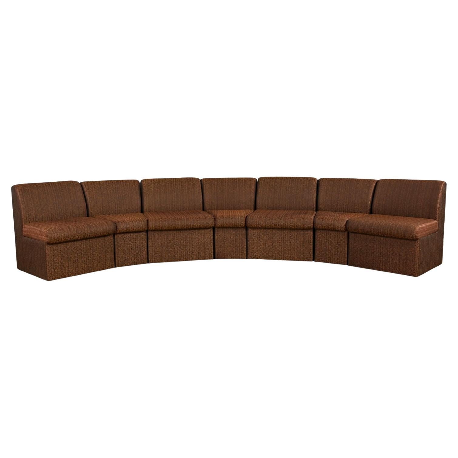 Late 20th Century Modern Global Upholstery Company Brown 7 Piece Sectional Sofa