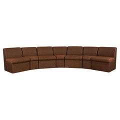 Vintage Late 20th Century Modern Global Upholstery Company Brown 7 Piece Sectional Sofa