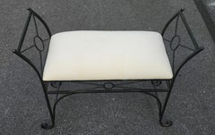 Late 20th Century Modern Italian Iron and Upholstered Bench