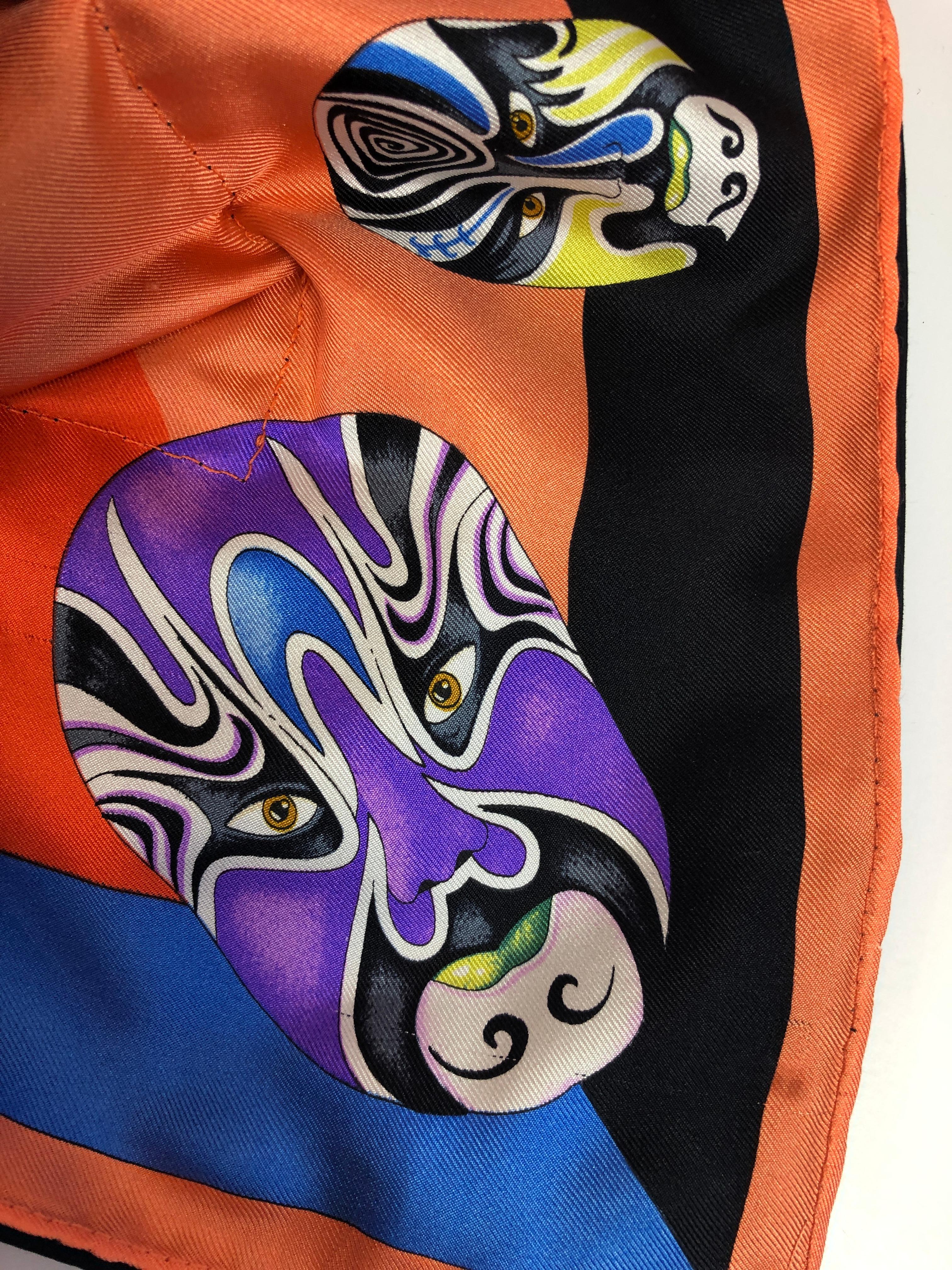 Red, Blue, Orange, Lilac, Green and Yellow Versace Silk Scarf Upholstered Pillow For Sale 4