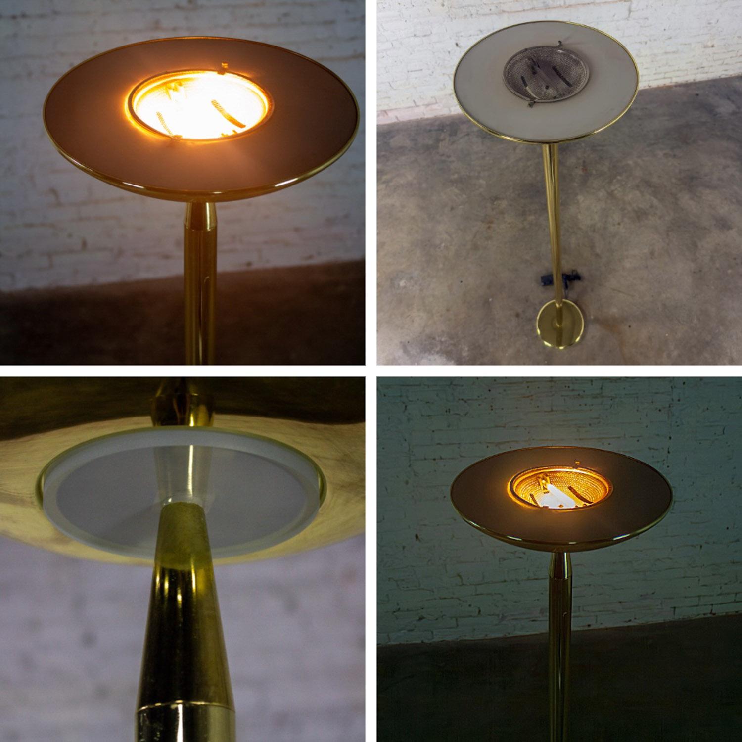 Lampadaire torchère en laiton de la fin du XXe siècle, moderne à postmoderne en vente 4