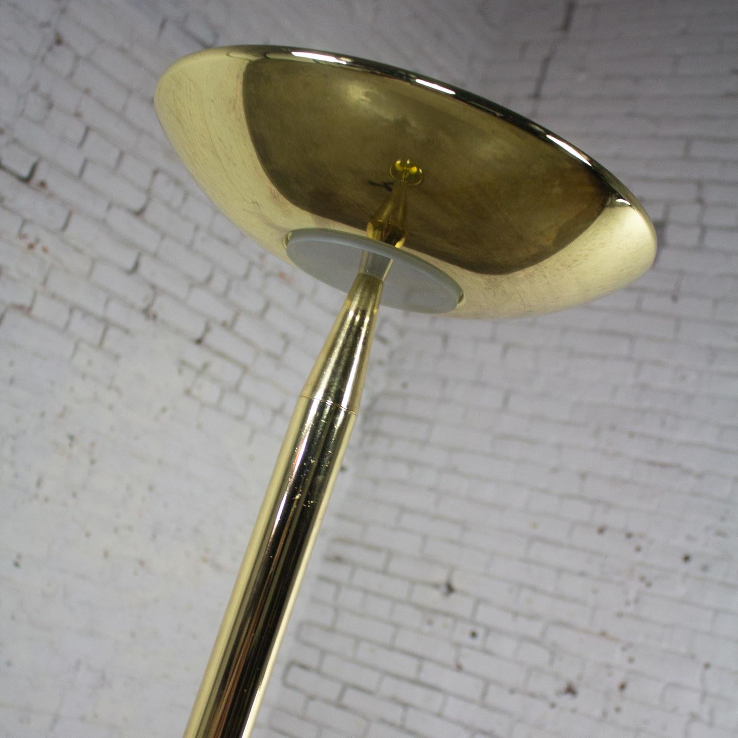 Plaqué Lampadaire torchère en laiton de la fin du XXe siècle, moderne à postmoderne en vente