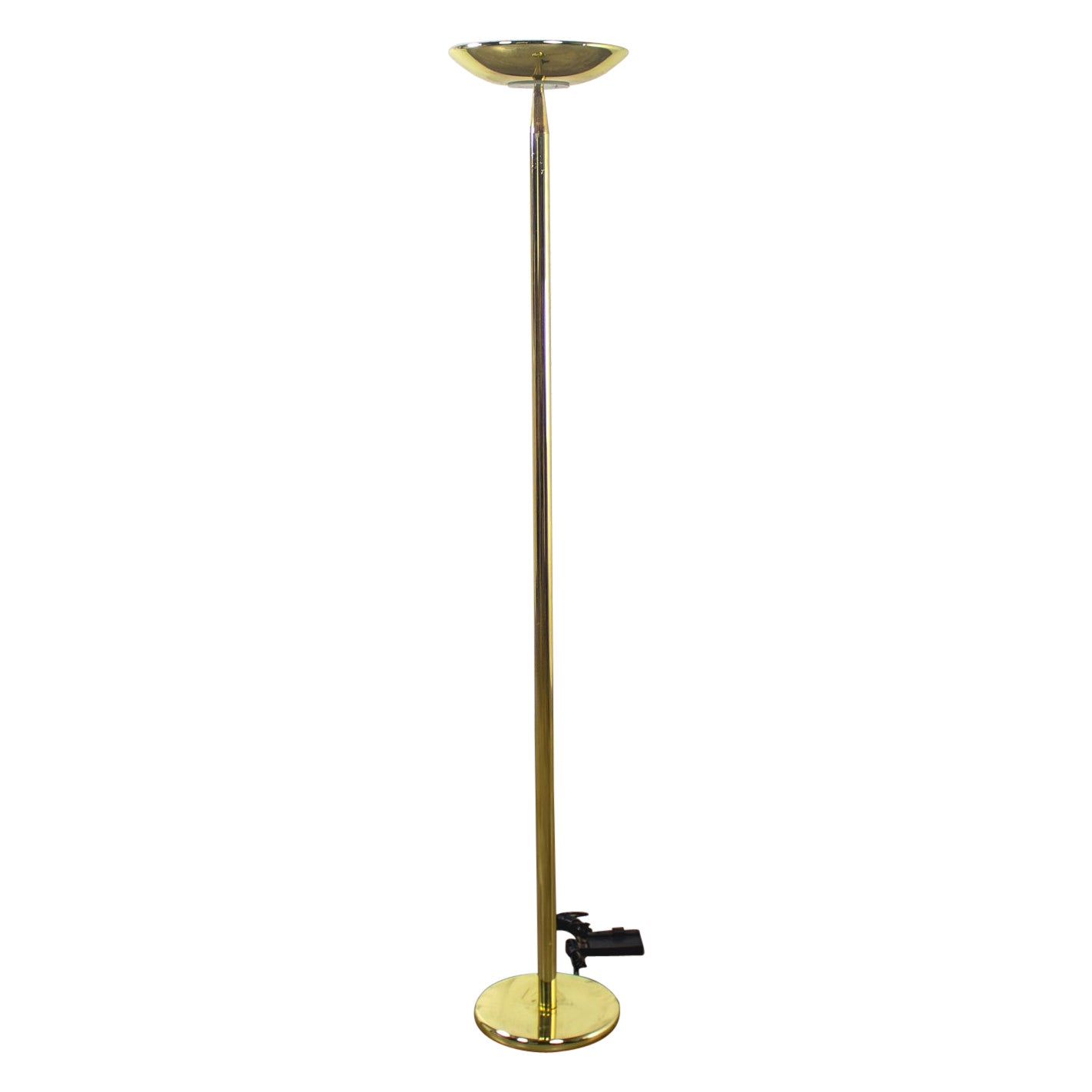 Lampadaire torchère en laiton de la fin du XXe siècle, moderne à postmoderne en vente