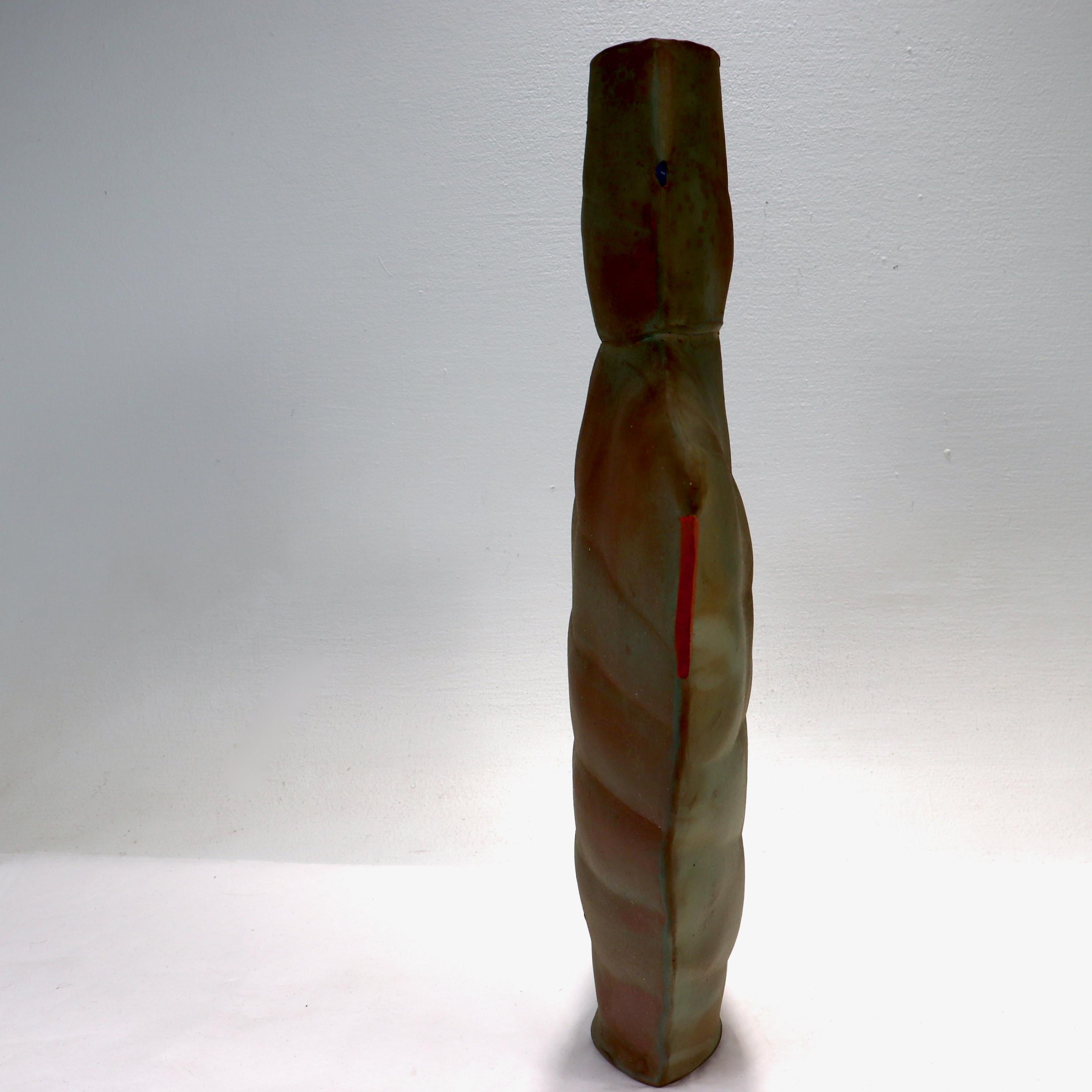 Unknown Late 20th Century Modernist Memphis School Style Pottery Vase For Sale