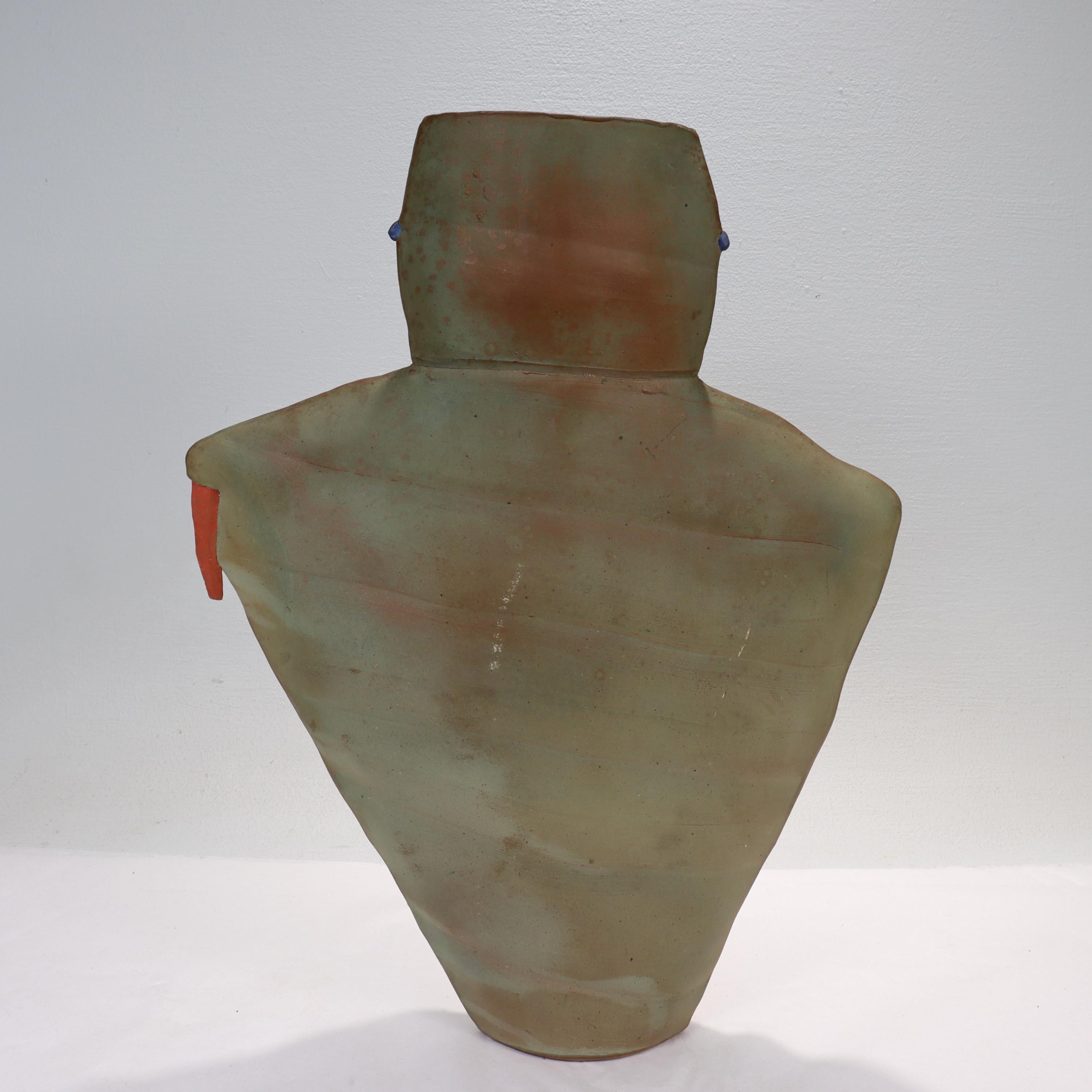 Late 20th Century Modernist Memphis School Style Pottery Vase For Sale 1