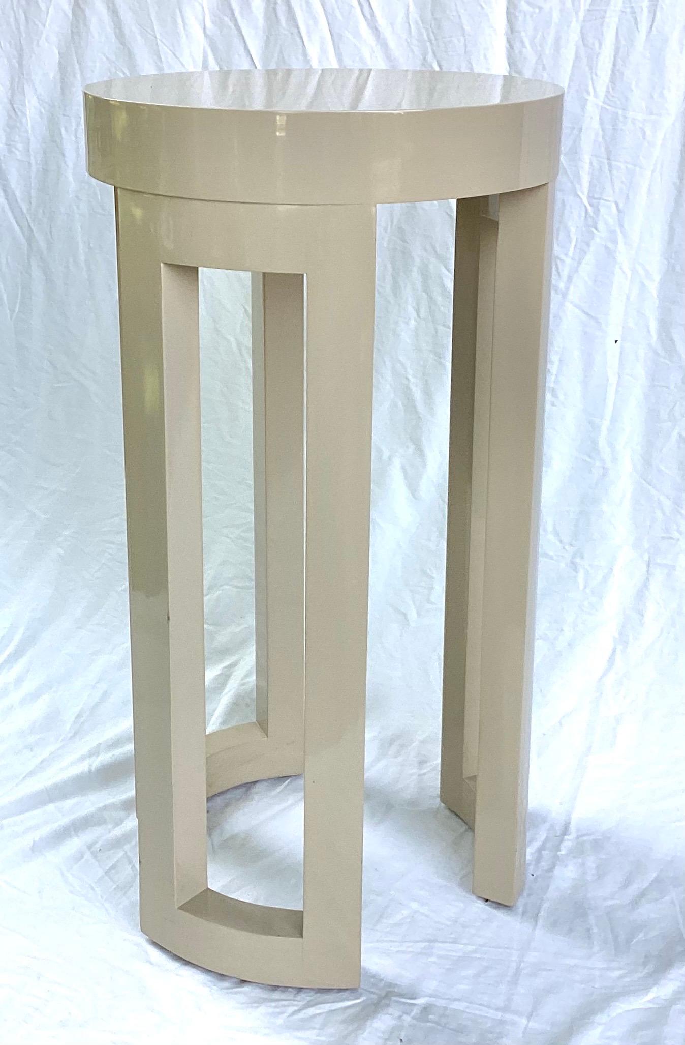 American Late 20th Century Modernist Tall Enameled Pedestal Stand Table
