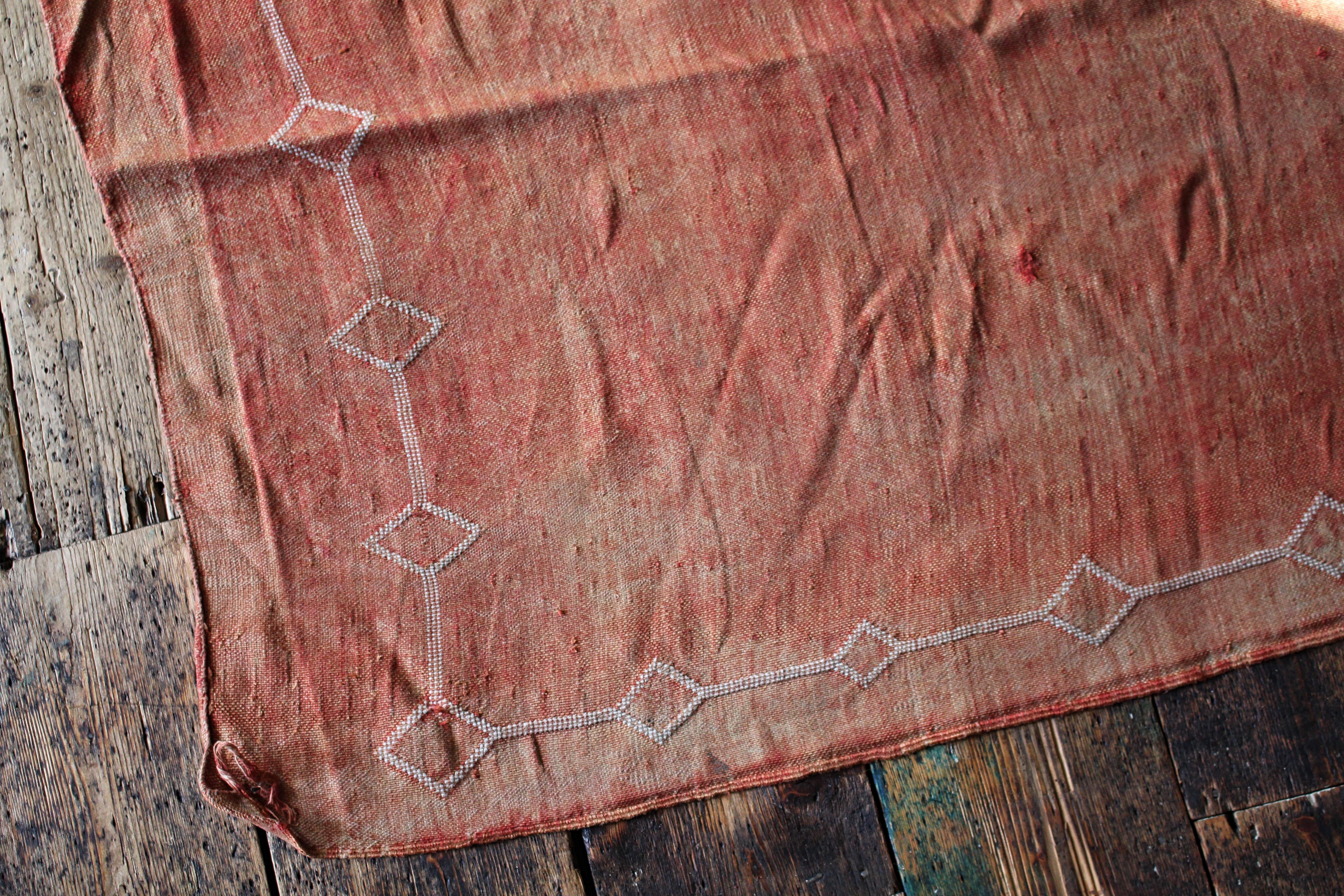 Tappeto Runner arancione Kilim a trama piatta in seta di cactus della fine del XX secolo in vendita 2