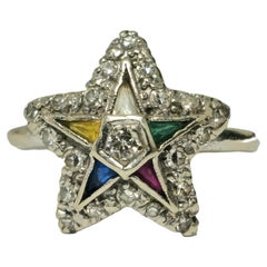 Late 20th century Multigemstone & Diamond Ring in 14k Gold