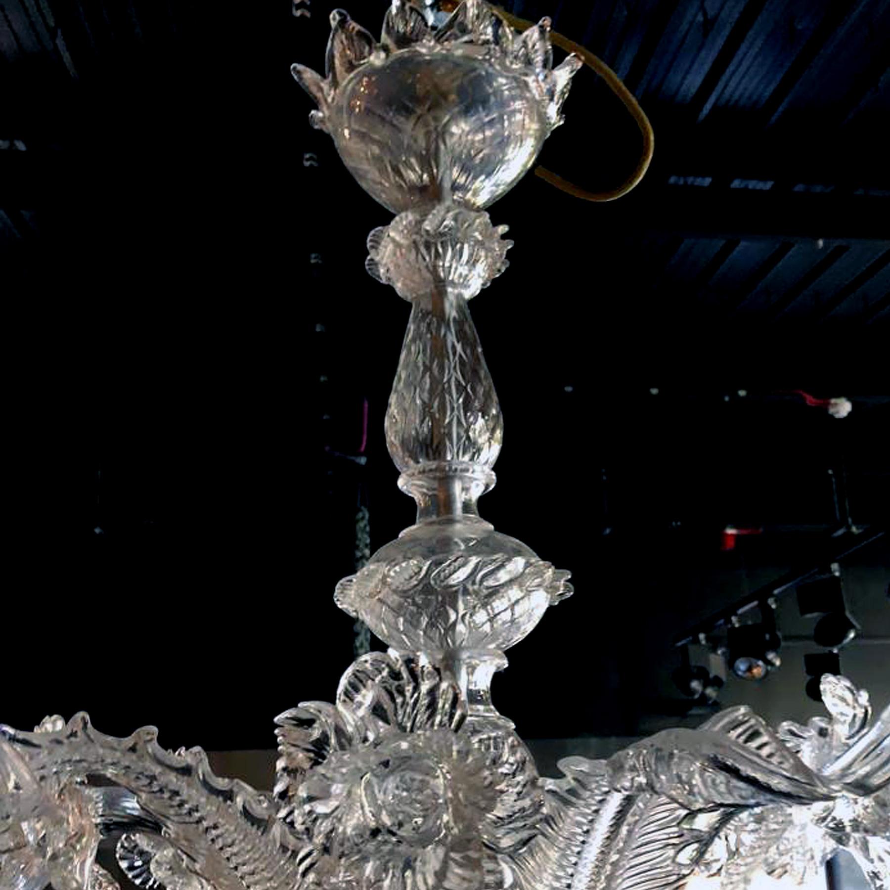 Late 20th Century Murano Glass Chandelier  1