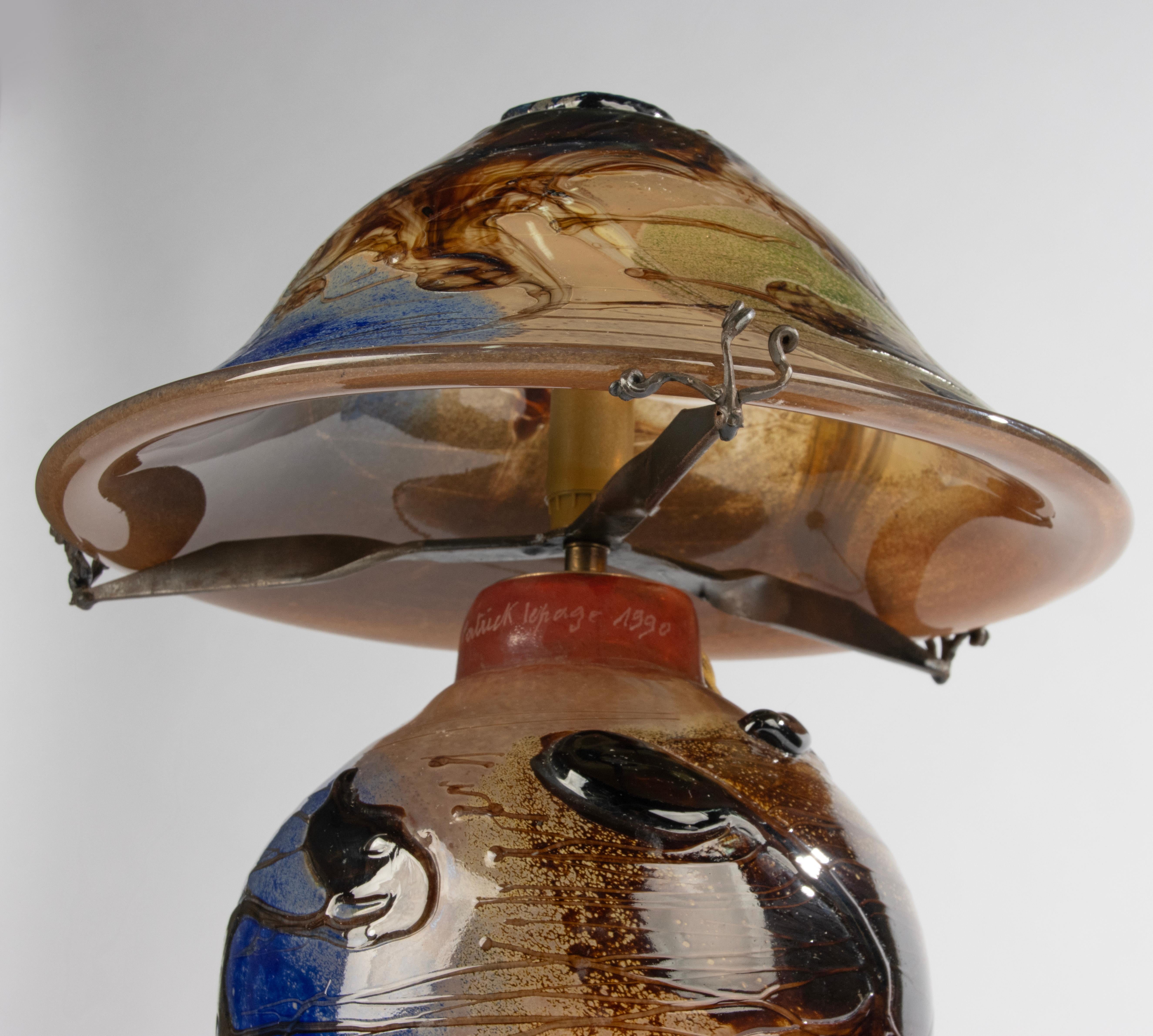 Lámpara de mesa seta de finales del siglo XX - Studio Art Glass - de Patrick Lepage en venta 7
