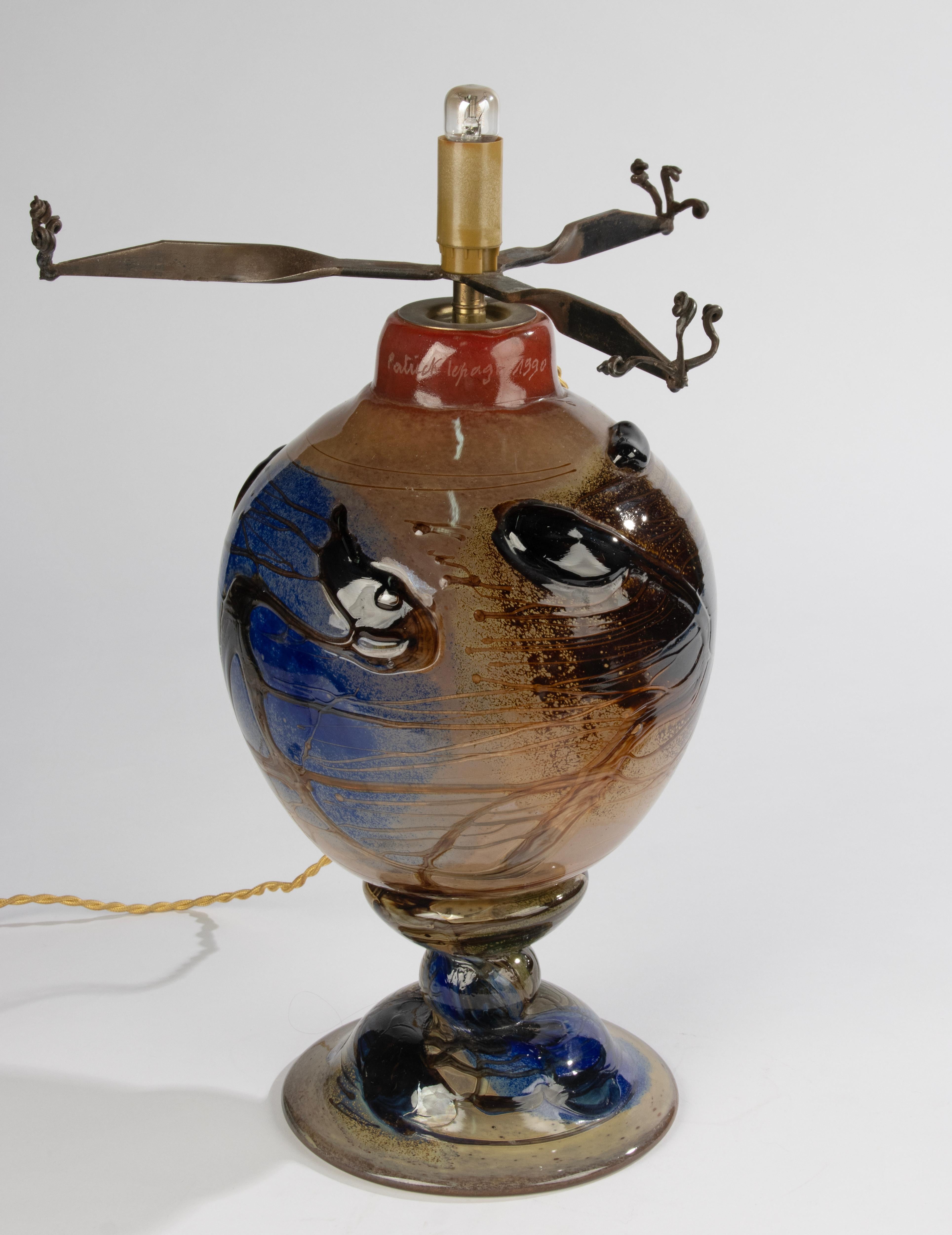 Lámpara de mesa seta de finales del siglo XX - Studio Art Glass - de Patrick Lepage en venta 10