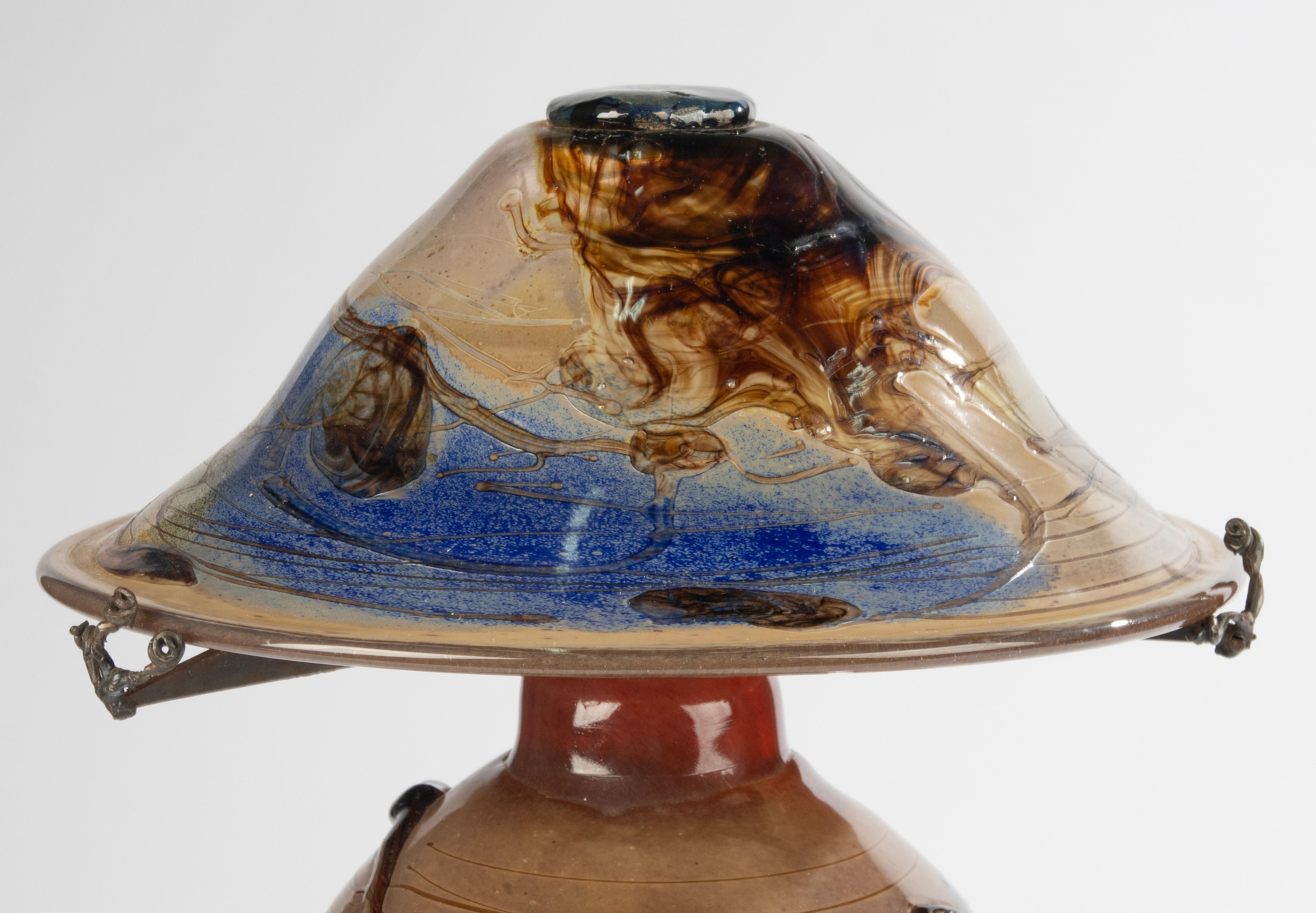 Lámpara de mesa seta de finales del siglo XX - Studio Art Glass - de Patrick Lepage en venta 11