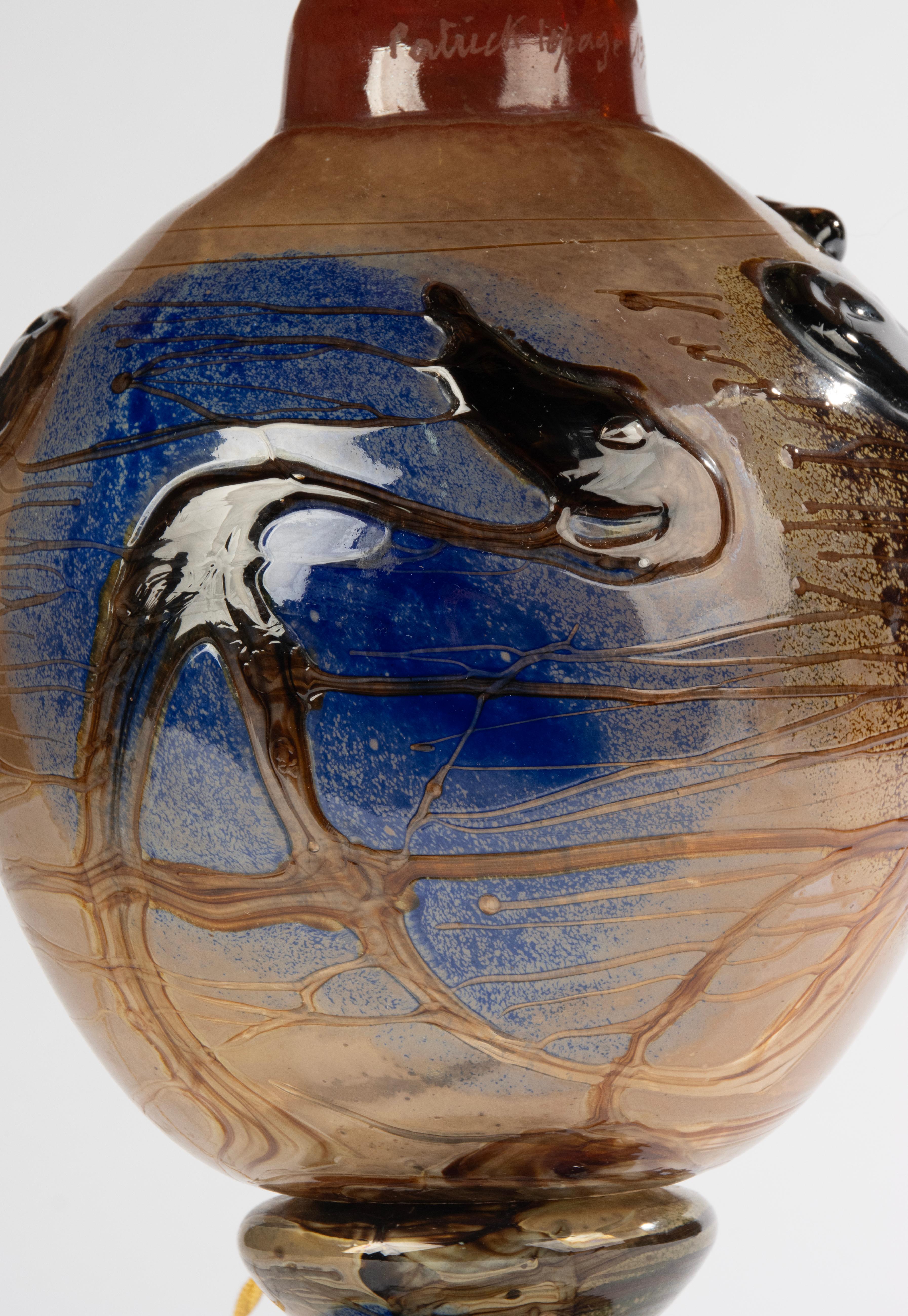 Lámpara de mesa seta de finales del siglo XX - Studio Art Glass - de Patrick Lepage Moderno orgánico en venta