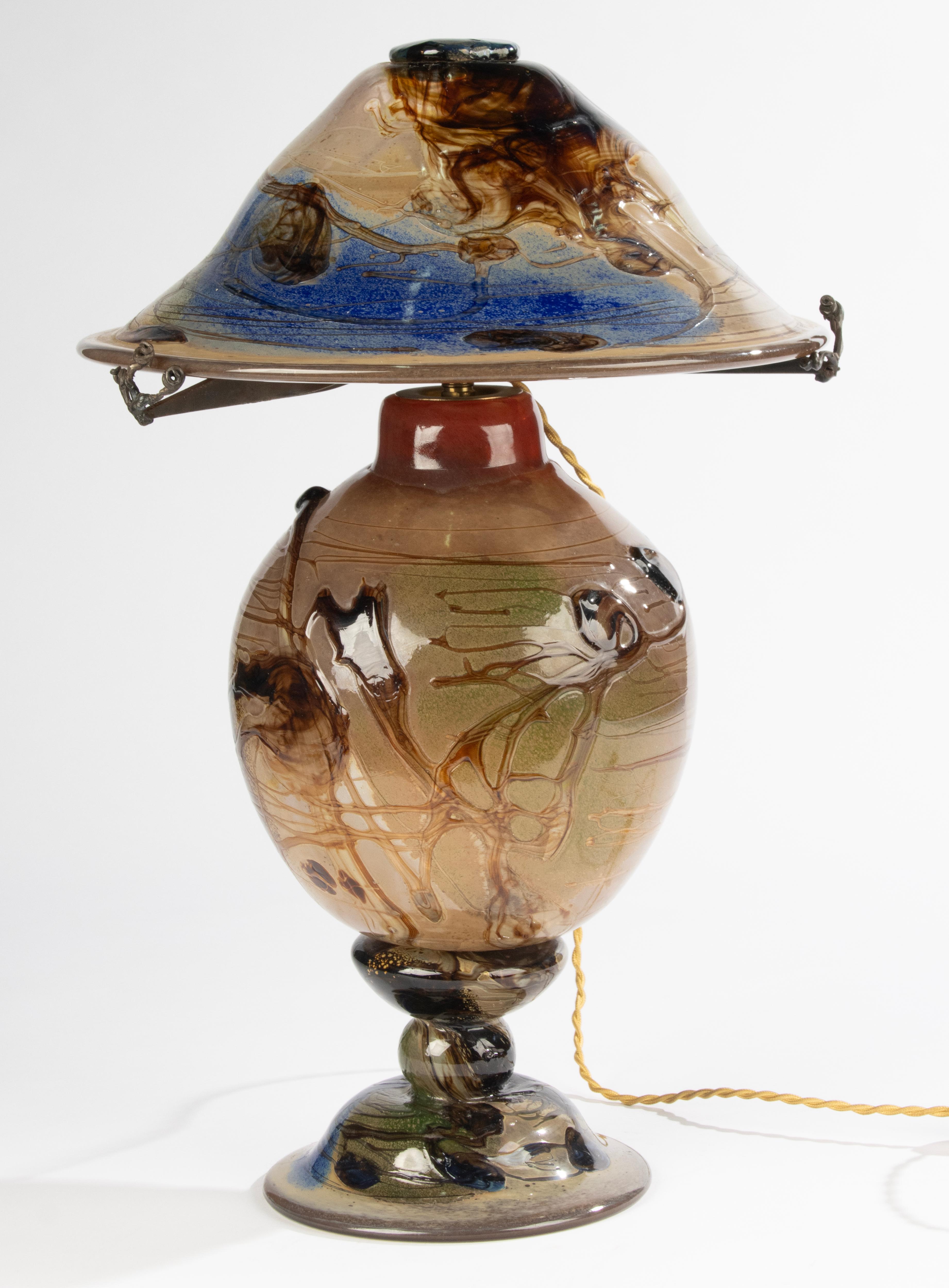 Lámpara de mesa seta de finales del siglo XX - Studio Art Glass - de Patrick Lepage Francés en venta